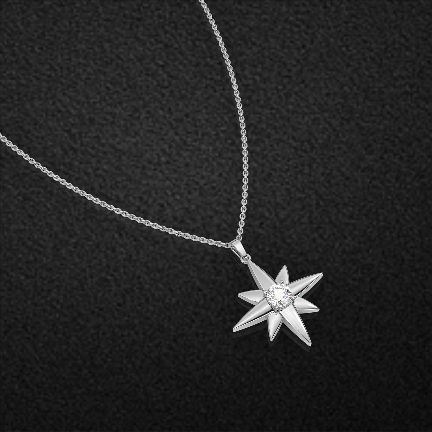 Star Moissanite Diamond 925 Silver Necklace