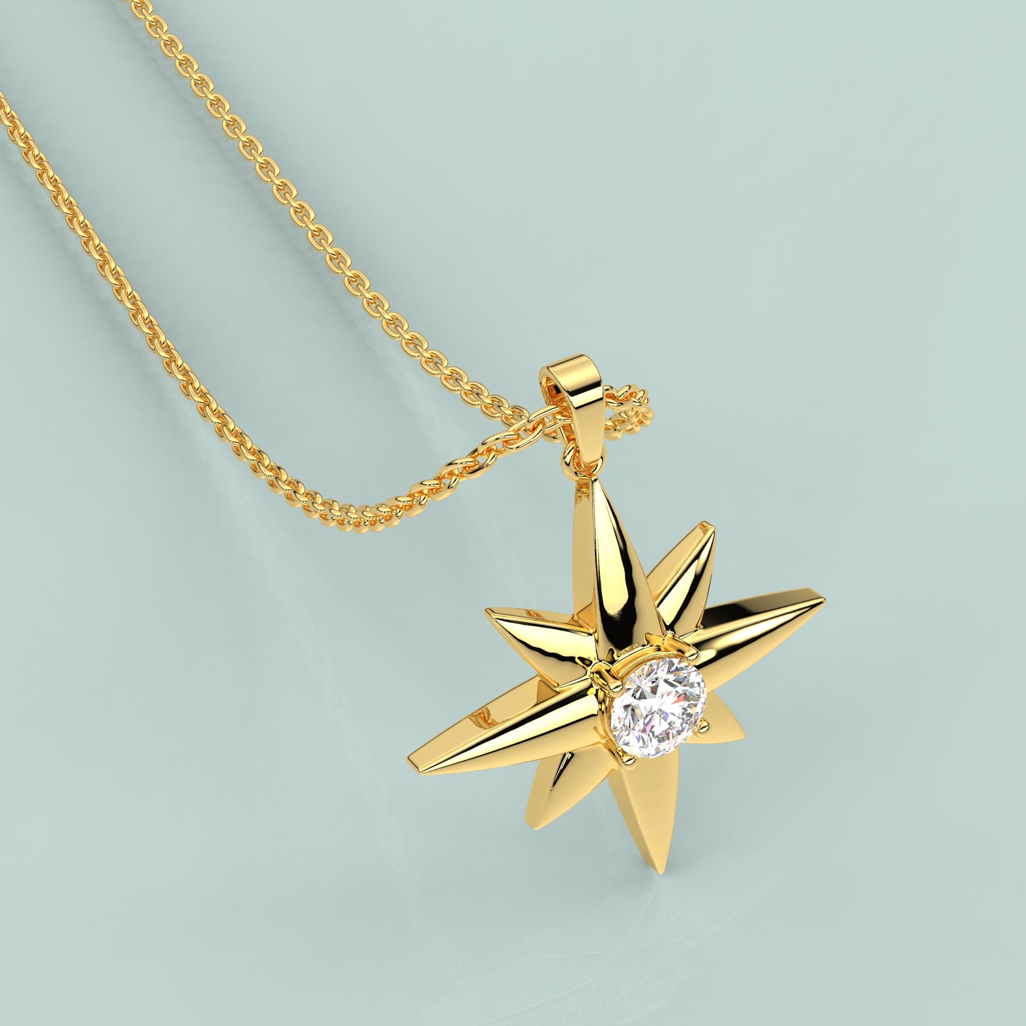 Star Moissanite Diamond 925 Silver Necklace