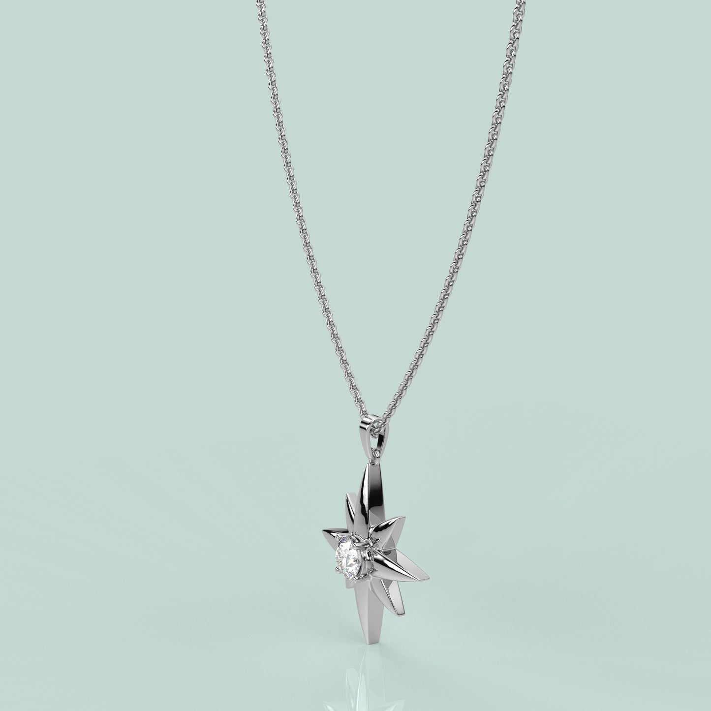Star Moissanite Diamond 925 Silver Necklace