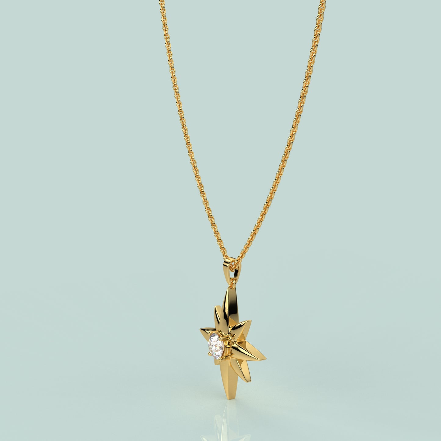 Star Moissanite Diamond 925 Silver Necklace