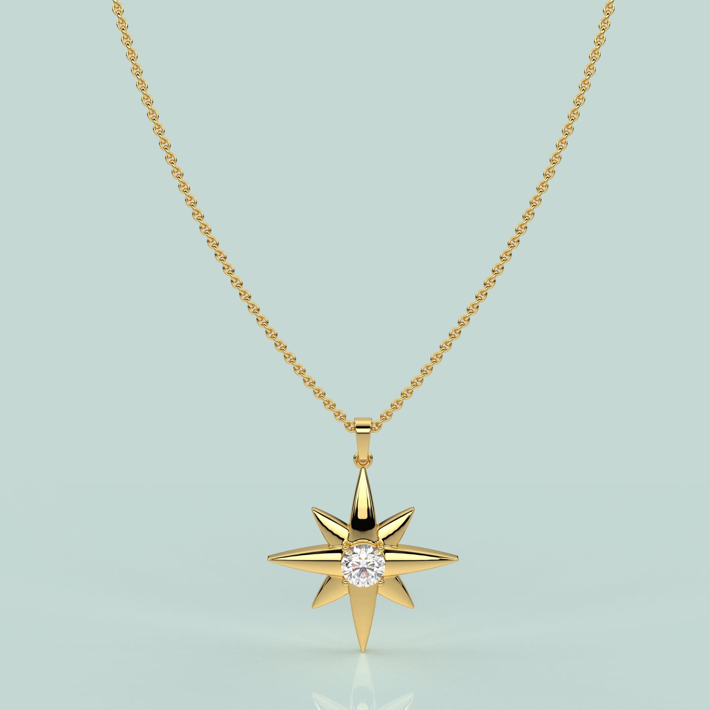Star Moissanite Diamond 925 Silver Necklace