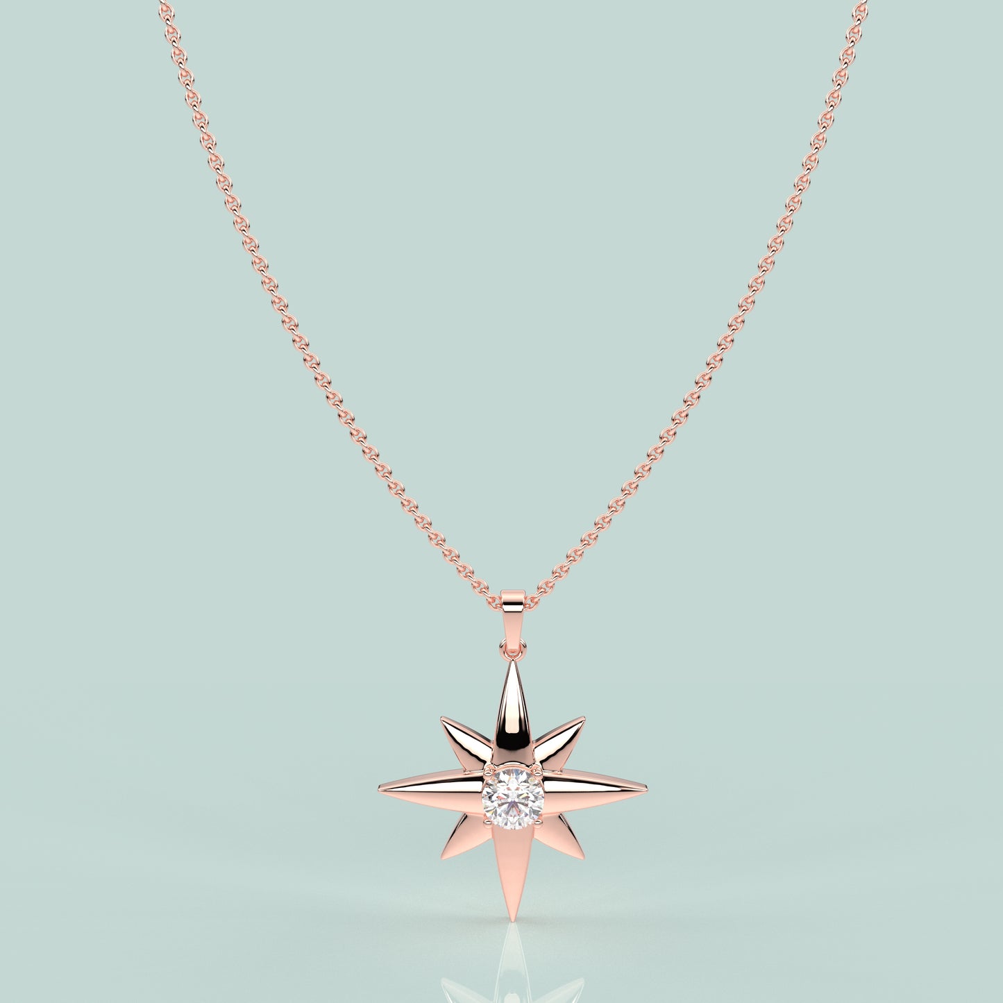 Star Moissanite Diamond 925 Silver Necklace