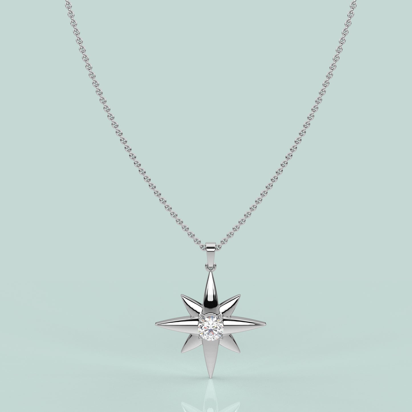 Star Moissanite Diamond 925 Silver Necklace