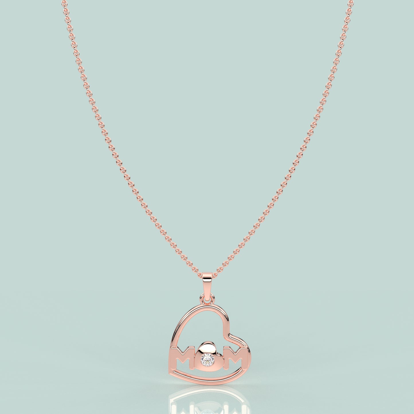 Heart (MOM) Moissanite Diamond 925 Silver Necklace