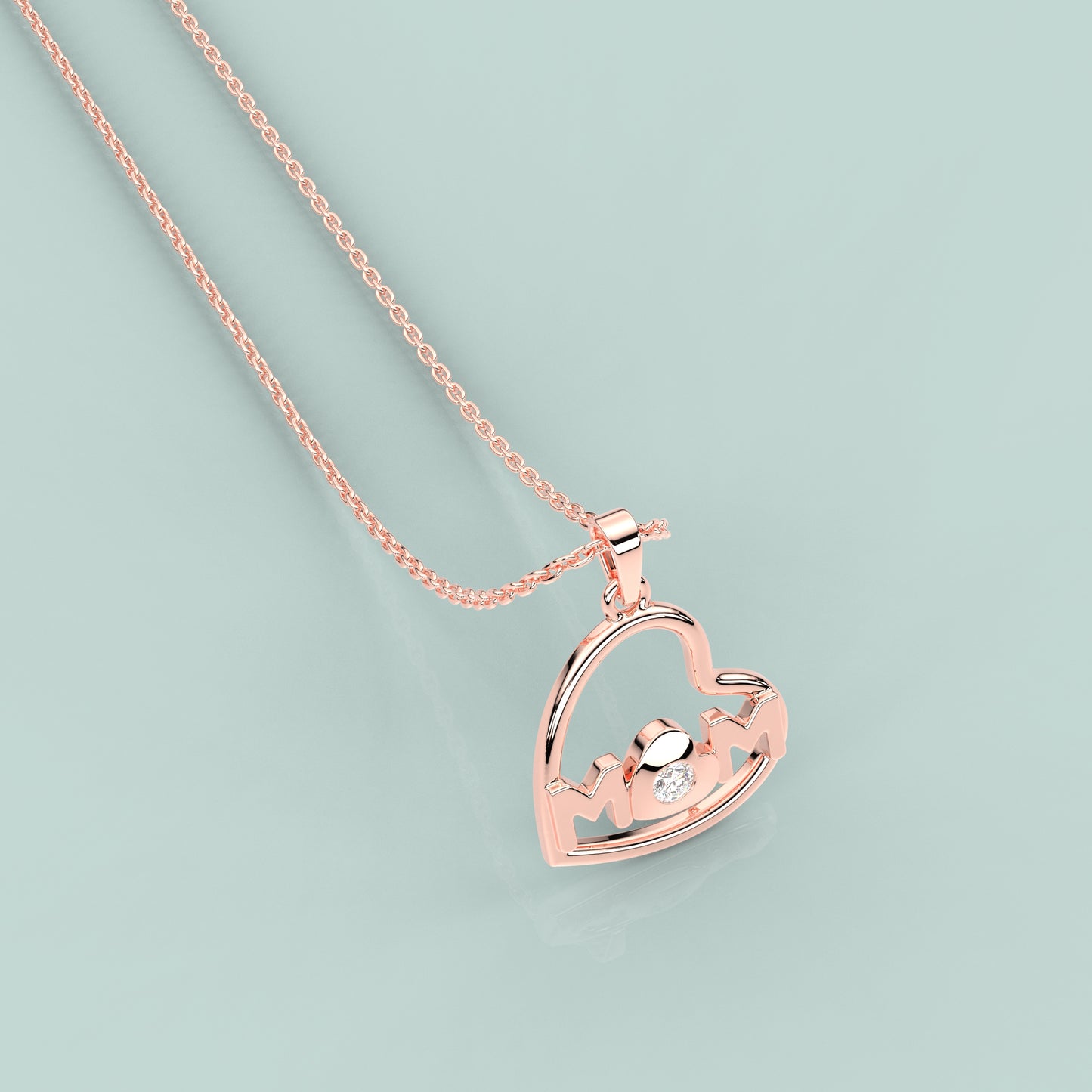 Heart (MOM) Moissanite Diamond 925 Silver Necklace