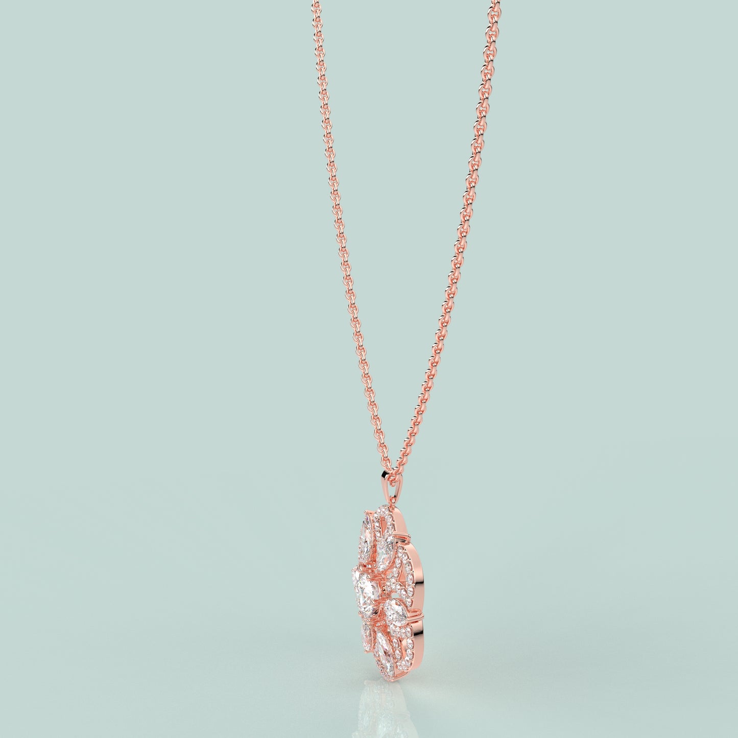 Clusters Moissanite Diamond 925 Silver Necklace