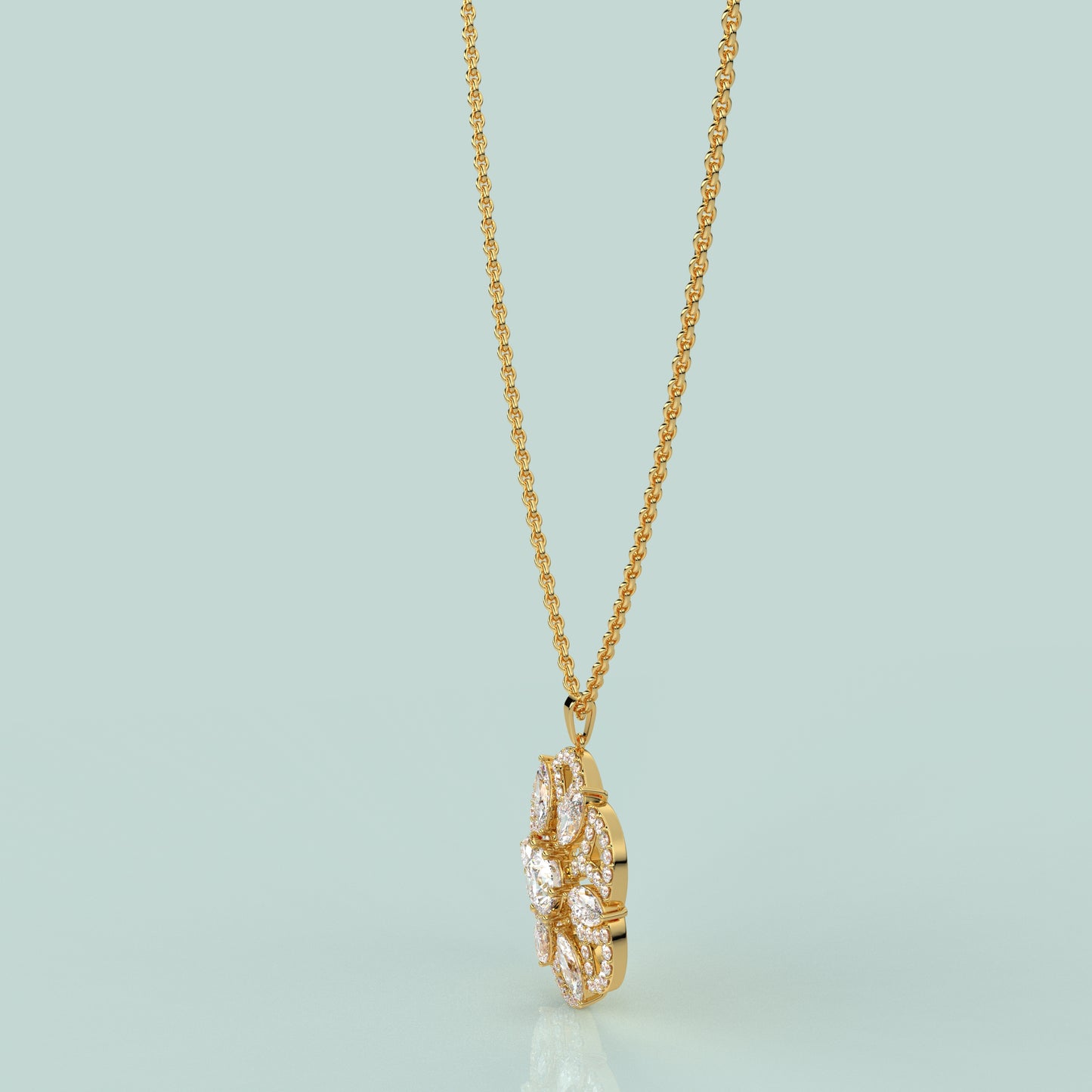 Clusters Moissanite Diamond 925 Silver Necklace
