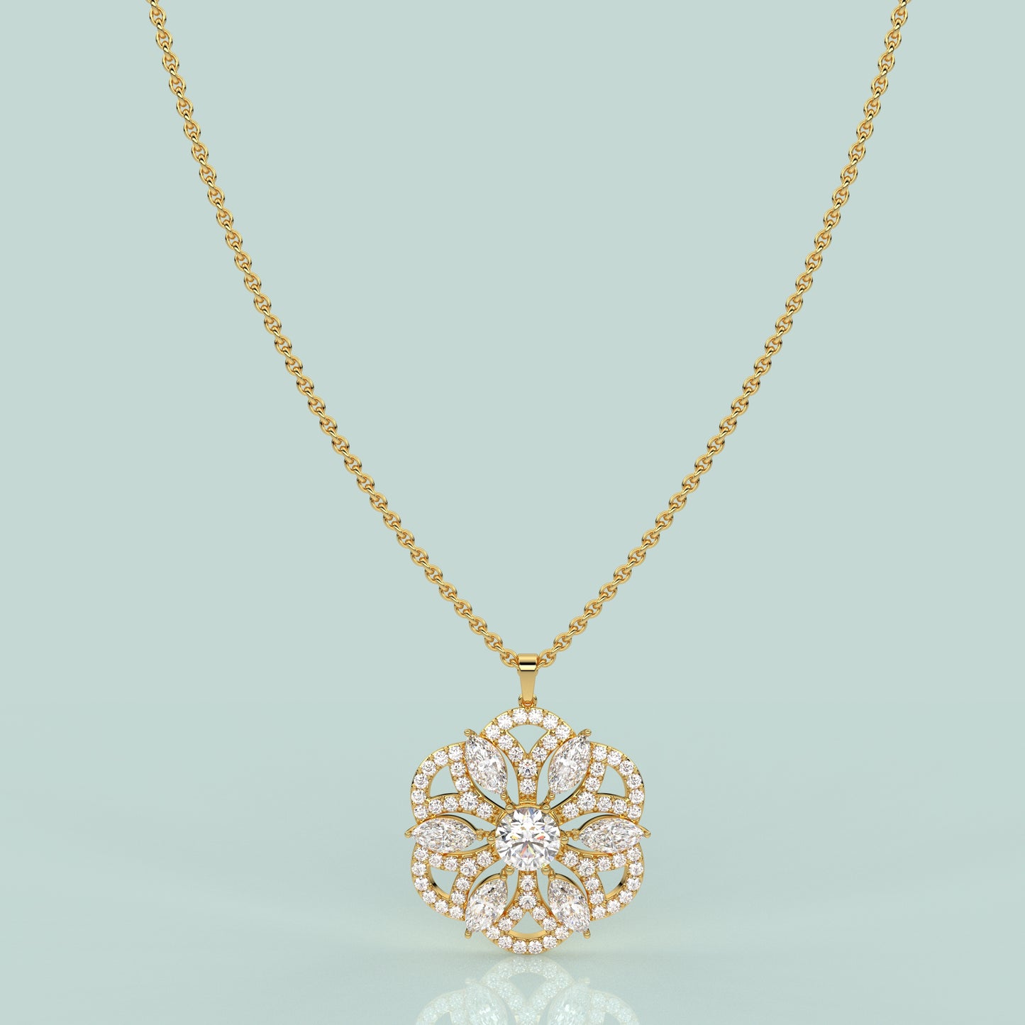 Clusters Moissanite Diamond 925 Silver Necklace