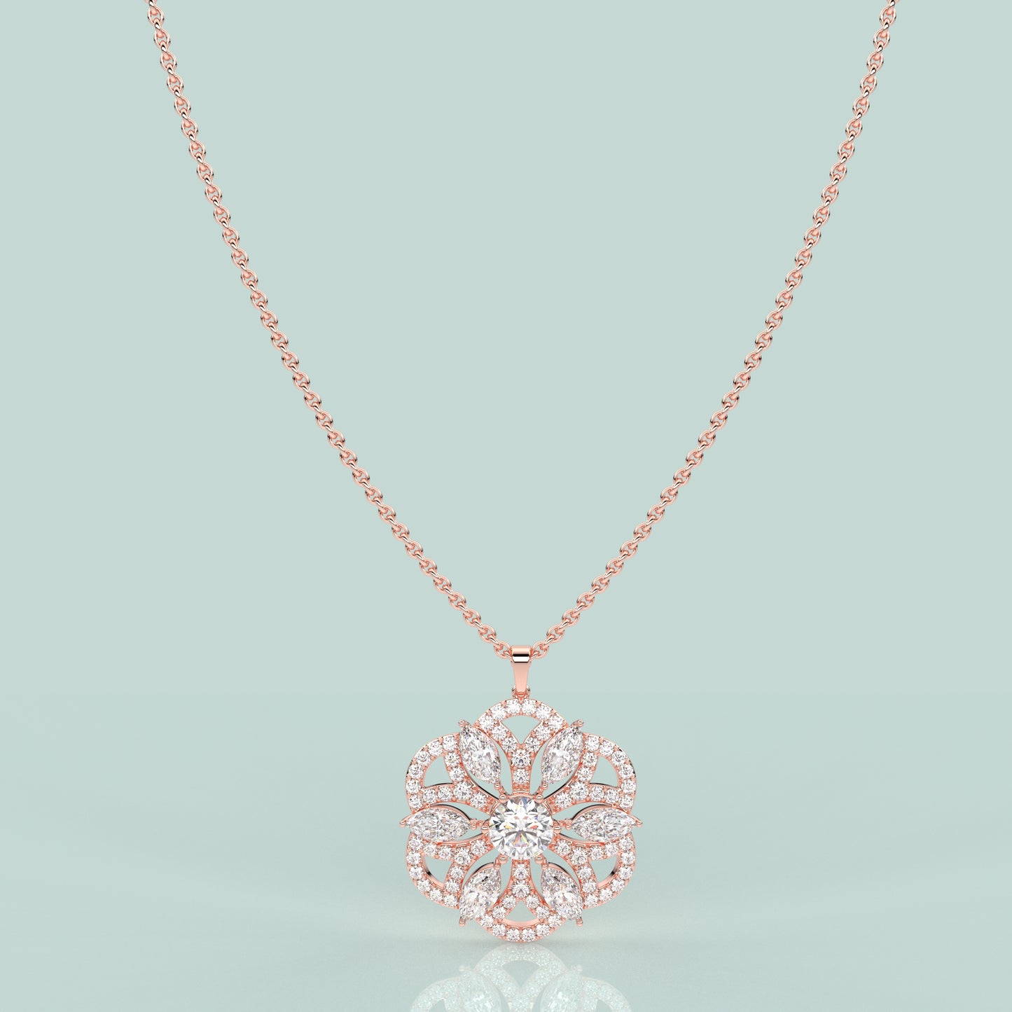 Clusters Moissanite Diamond 925 Silver Necklace