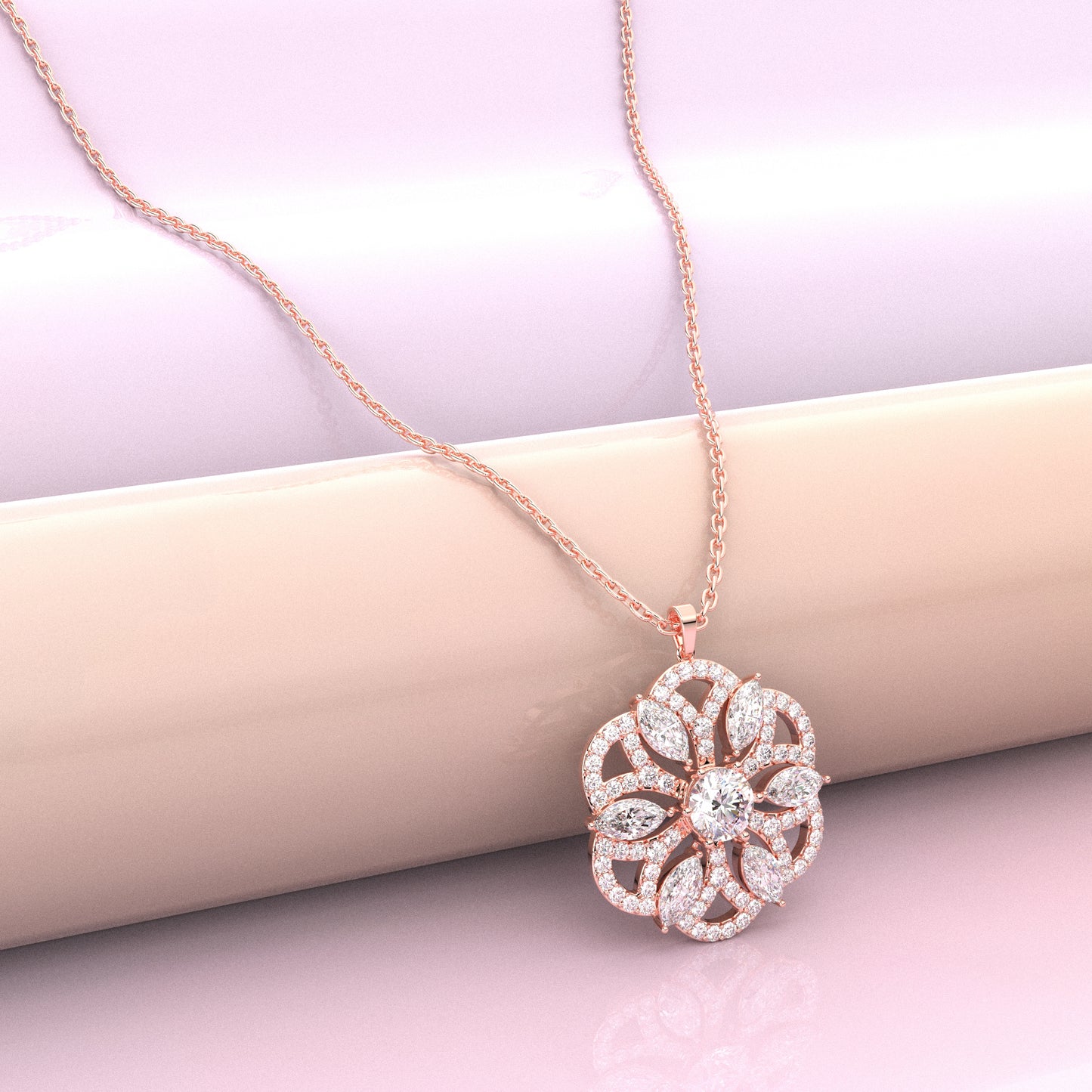 Clusters Moissanite Diamond 925 Silver Necklace