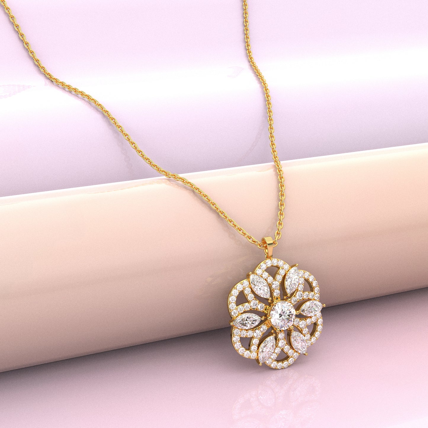 Clusters Moissanite Diamond 925 Silver Necklace