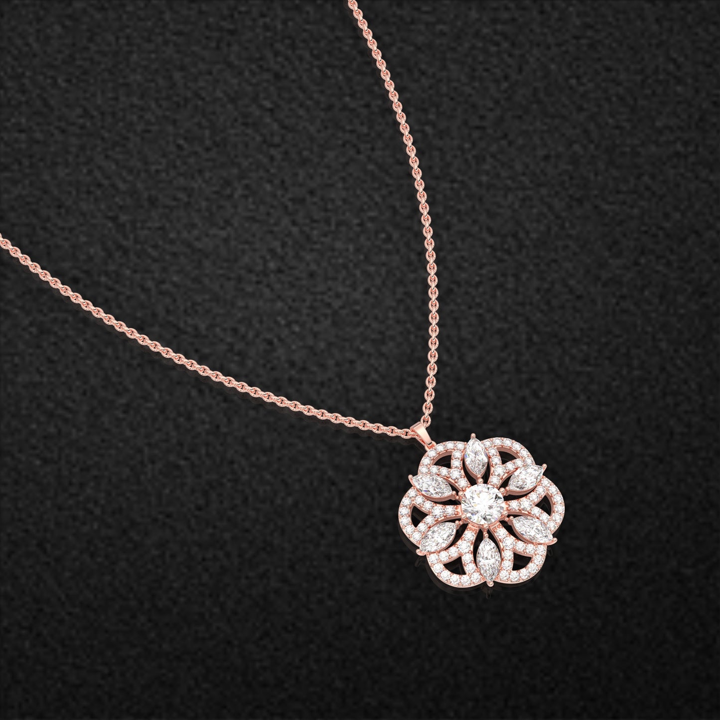 Clusters Moissanite Diamond 925 Silver Necklace
