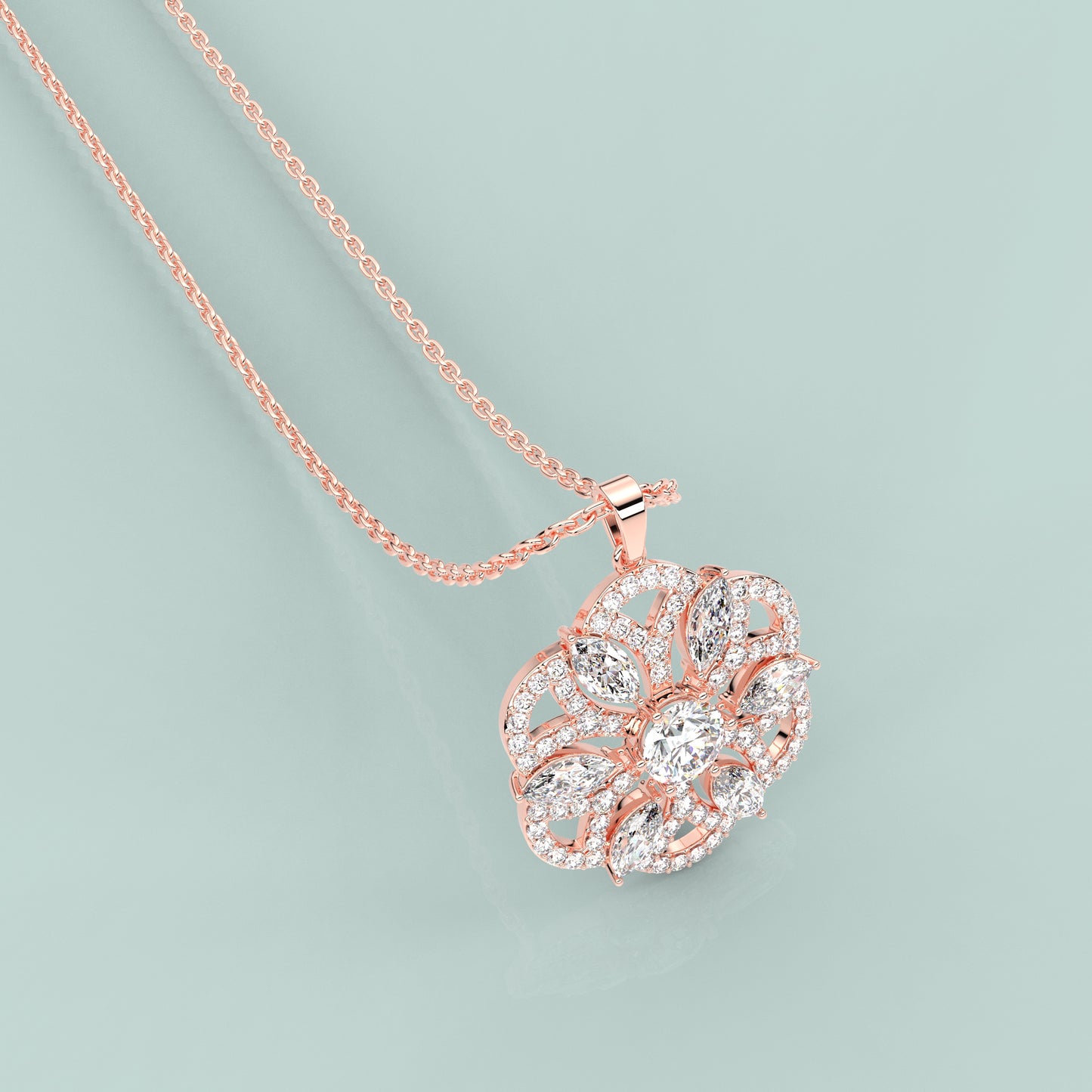 Clusters Moissanite Diamond 925 Silver Necklace