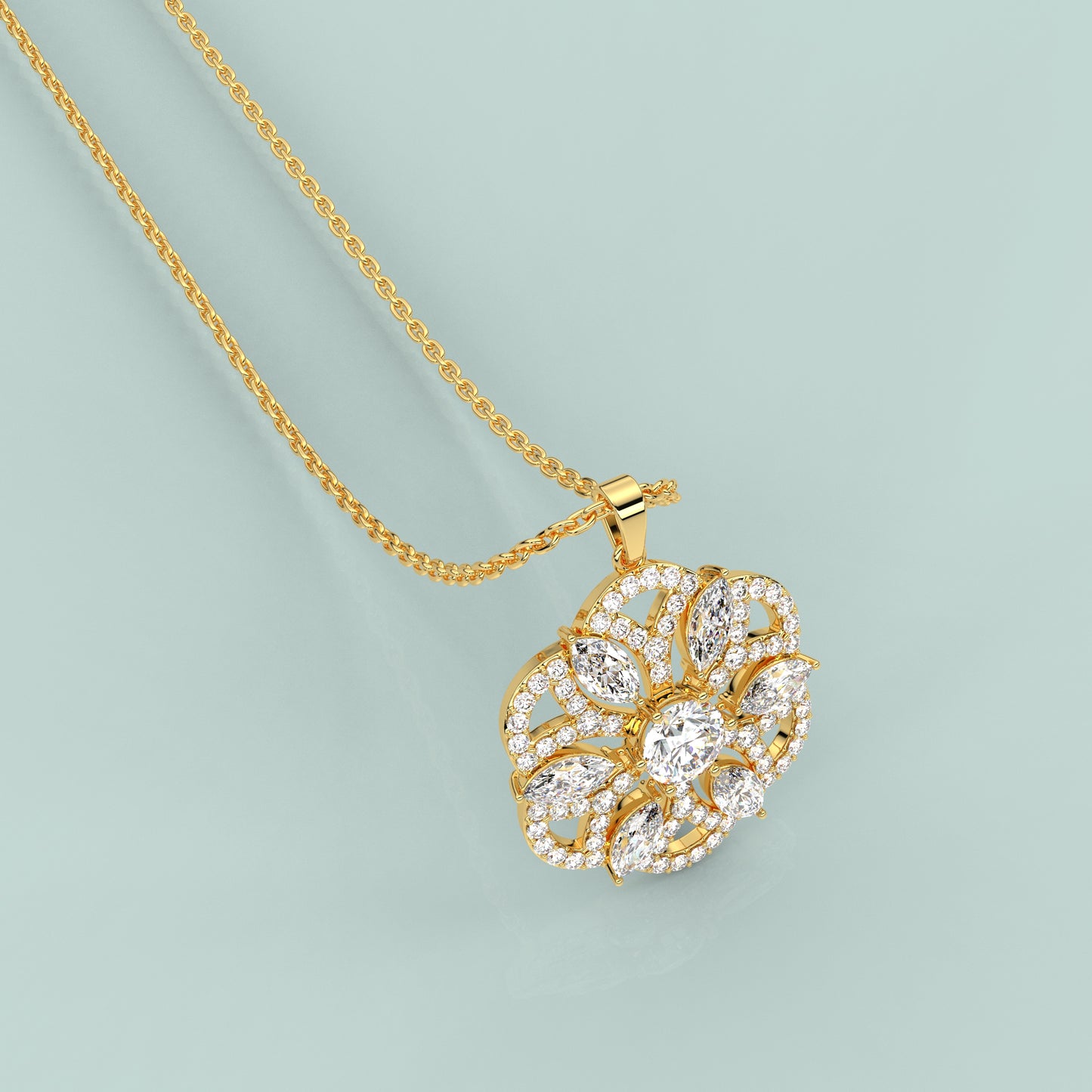 Clusters Moissanite Diamond 925 Silver Necklace