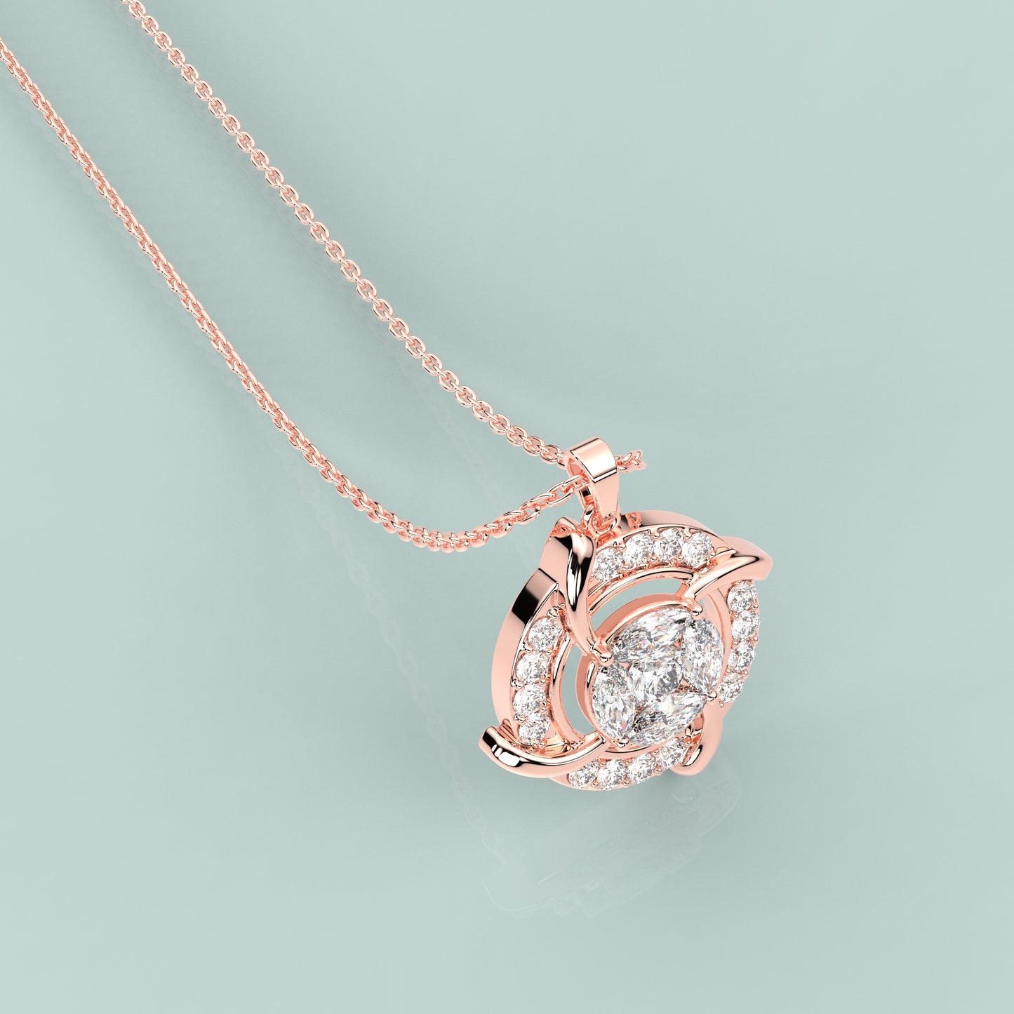 Circle Link Moissanite Diamond 925 Silver Necklace