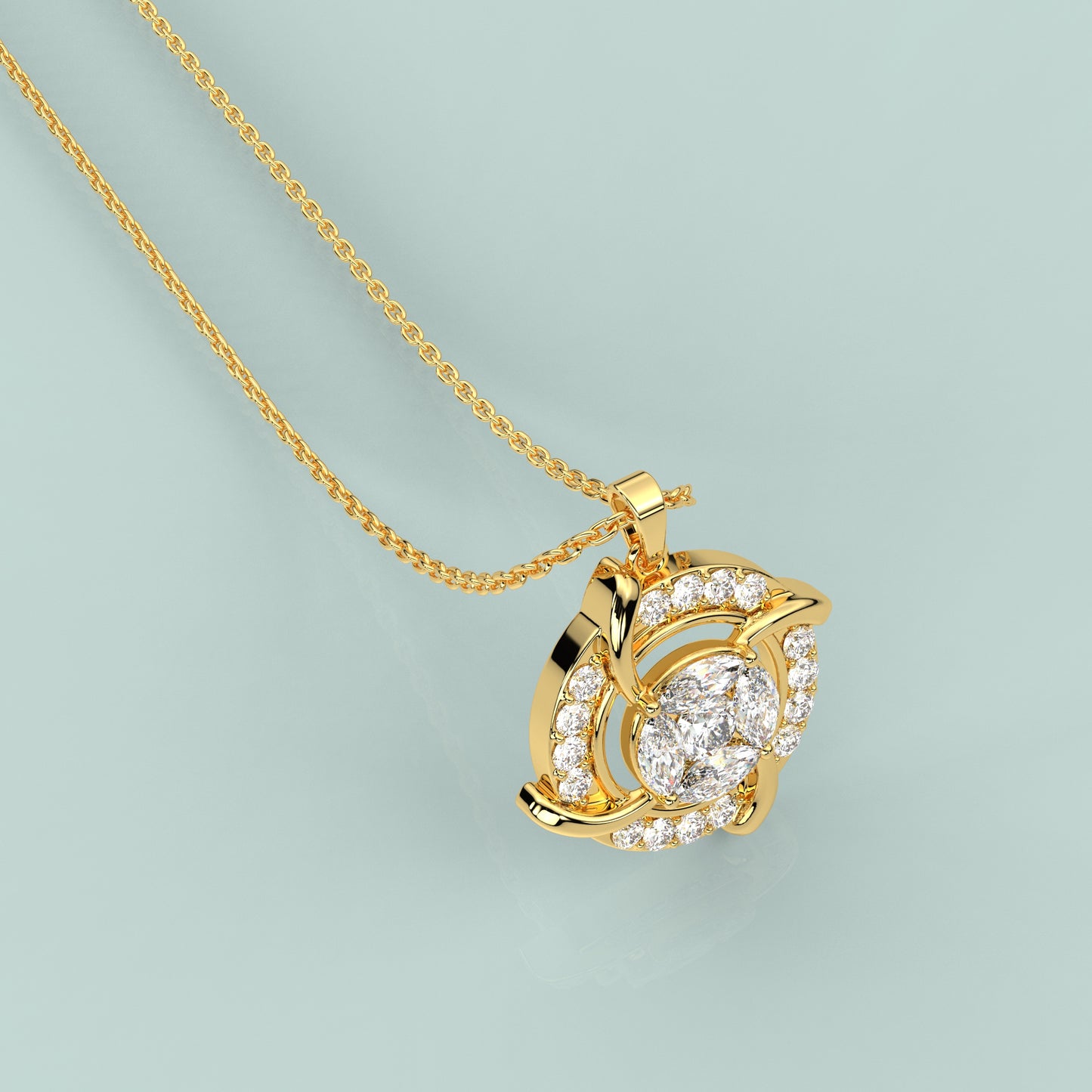 Circle Link Moissanite Diamond 925 Silver Necklace