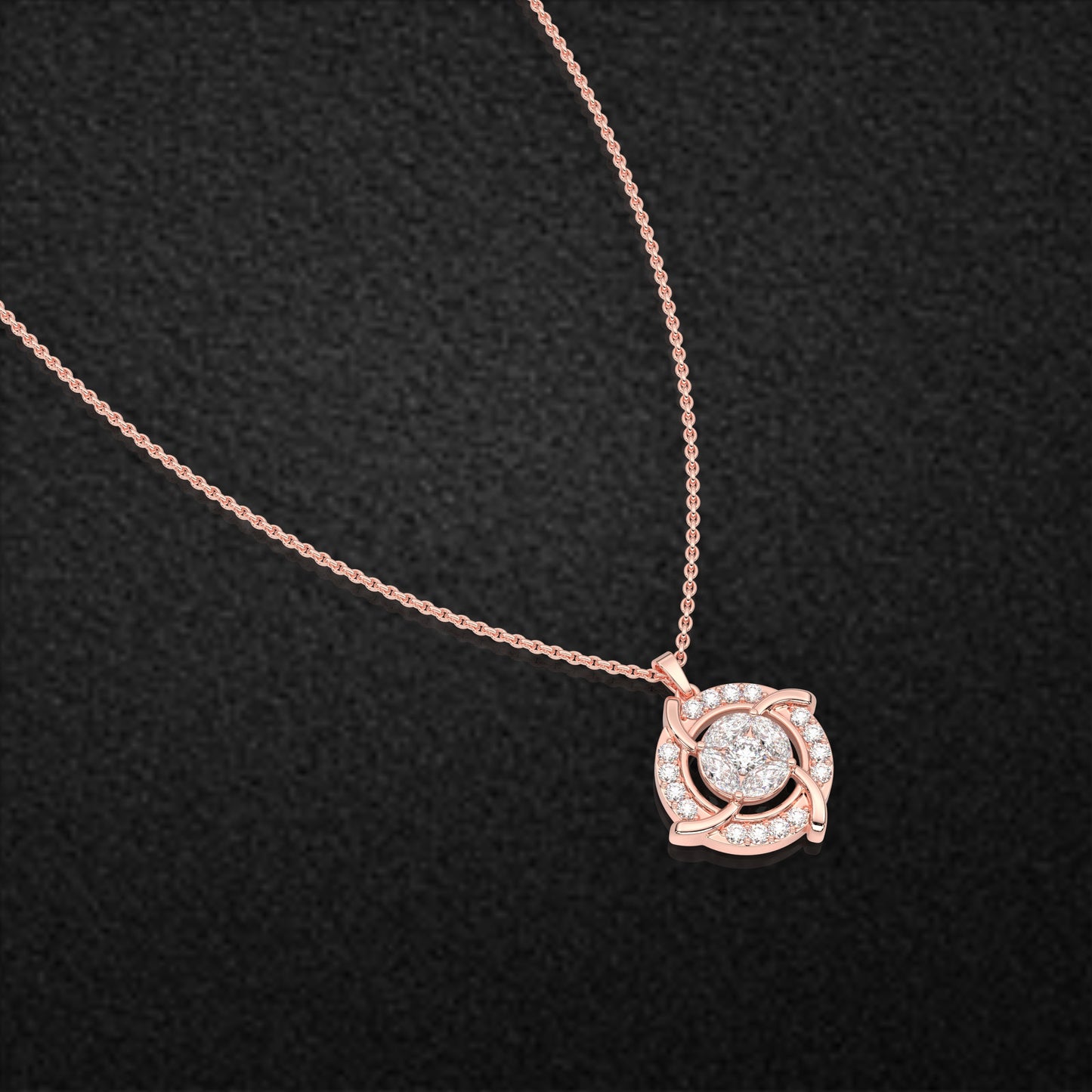 Circle Link Moissanite Diamond 925 Silver Necklace