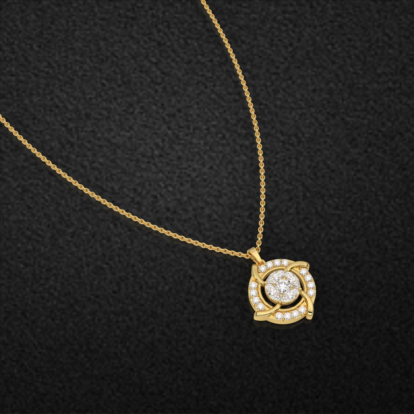 Circle Link Moissanite Diamond 925 Silver Necklace