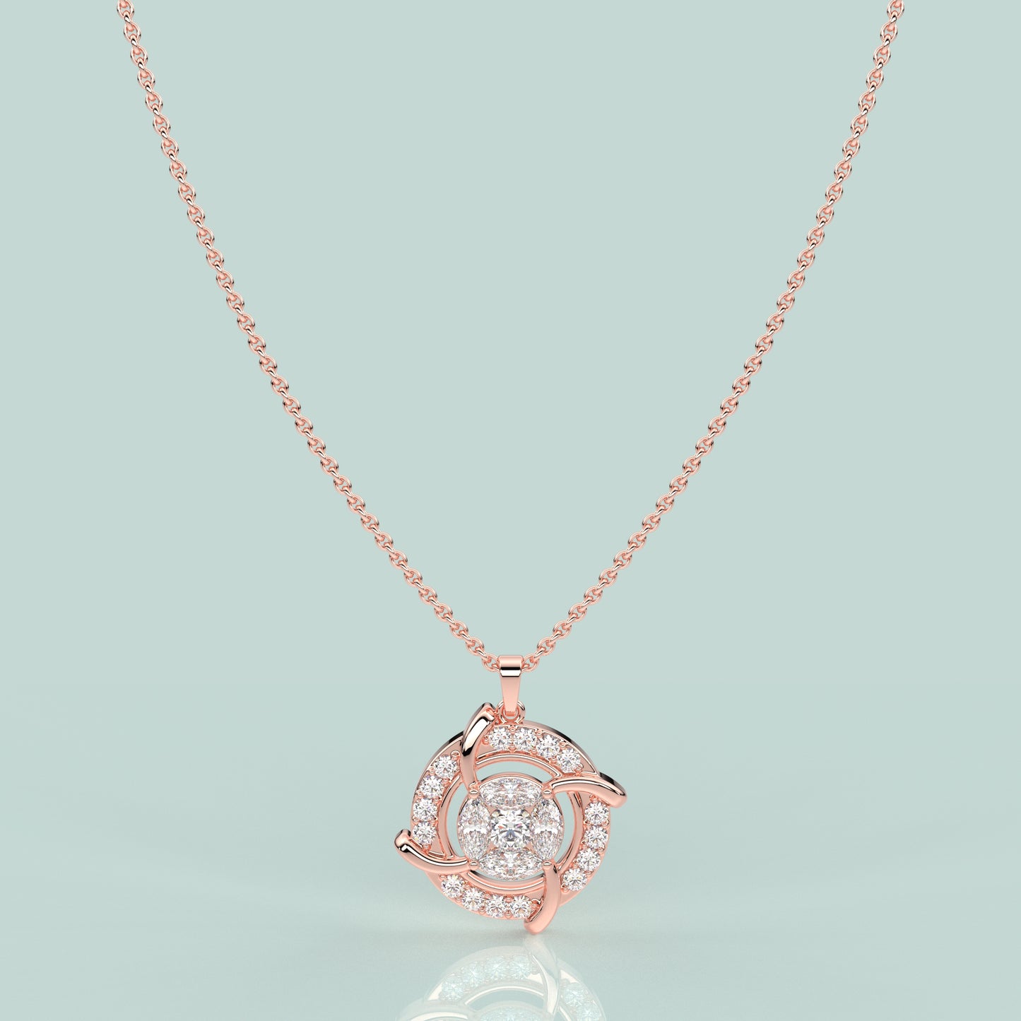 Circle Link Moissanite Diamond 925 Silver Necklace