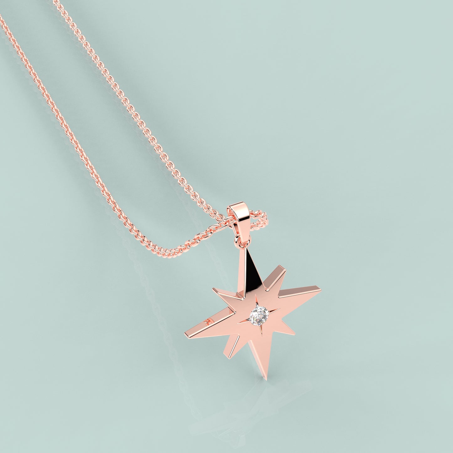 Sunstar Moissanite Diamond 925 Silver Necklace