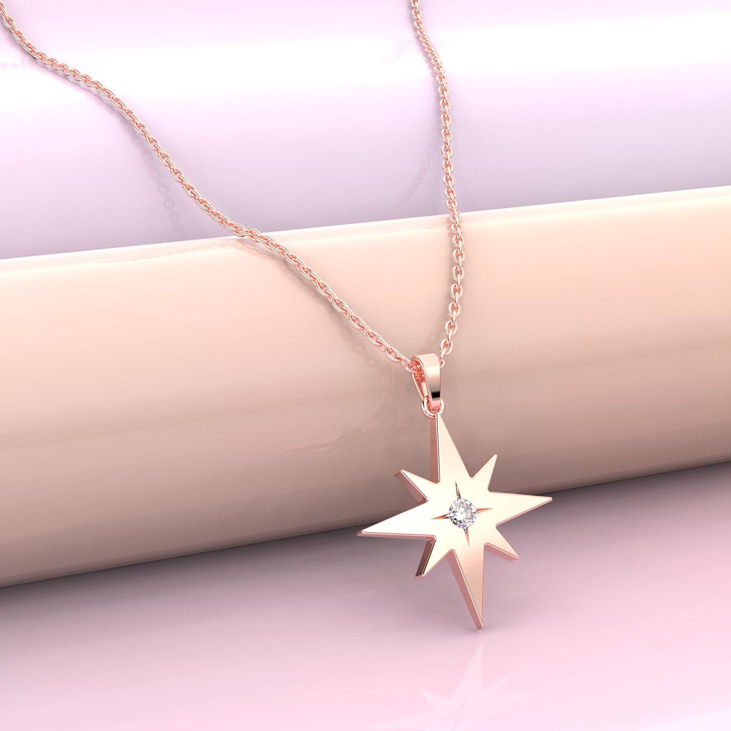Sunstar Moissanite Diamond 925 Silver Necklace