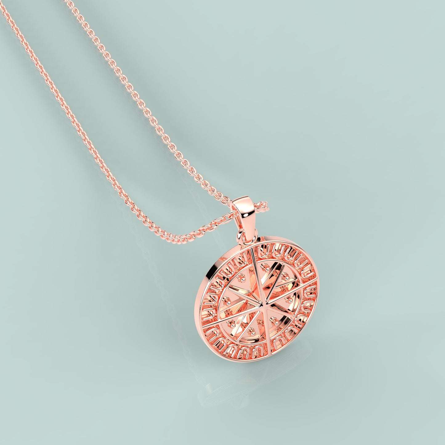 Compass Moissanite Diamond 925 Silver Necklace
