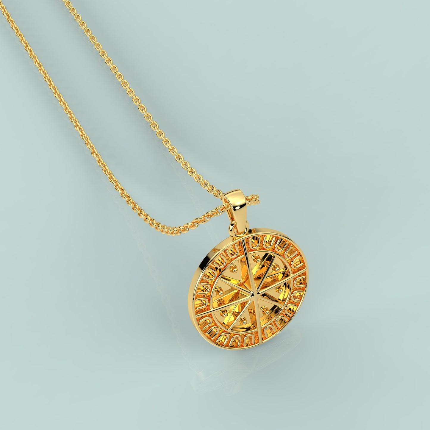 Compass Moissanite Diamond 925 Silver Necklace