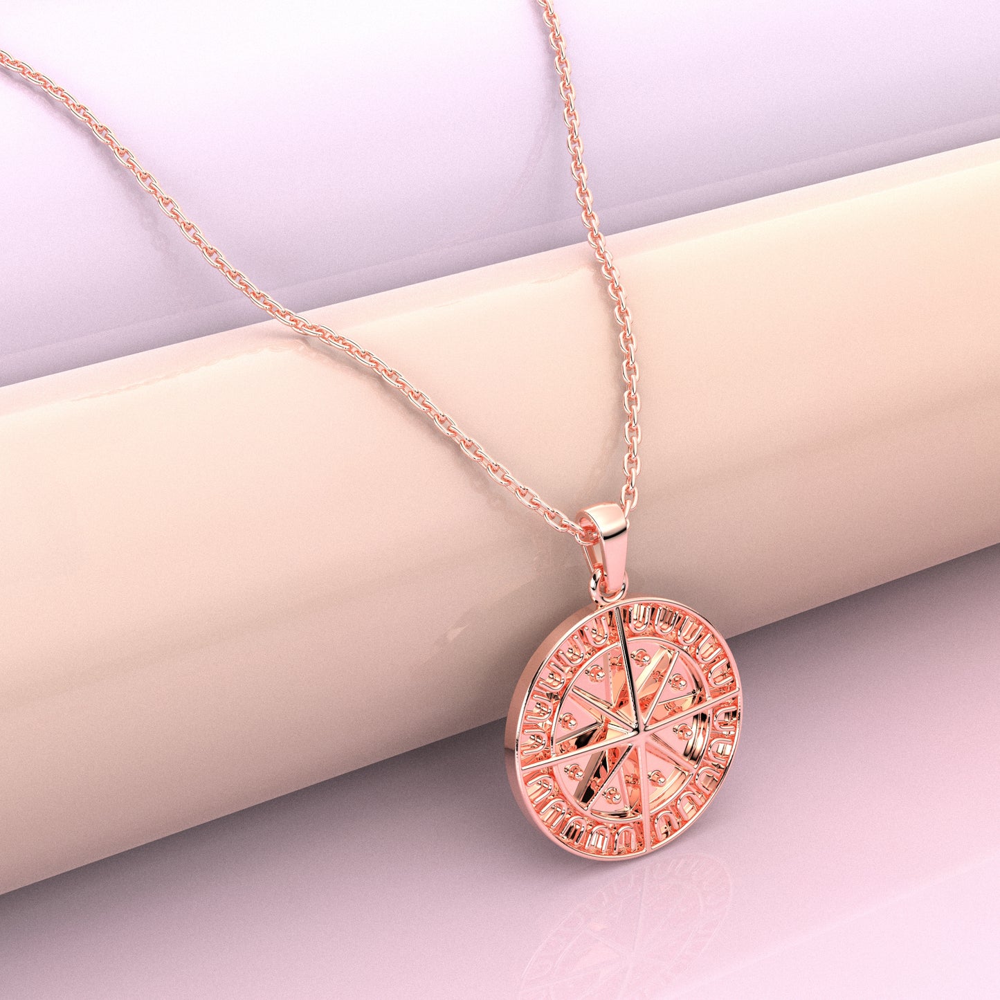 Compass Moissanite Diamond 925 Silver Necklace