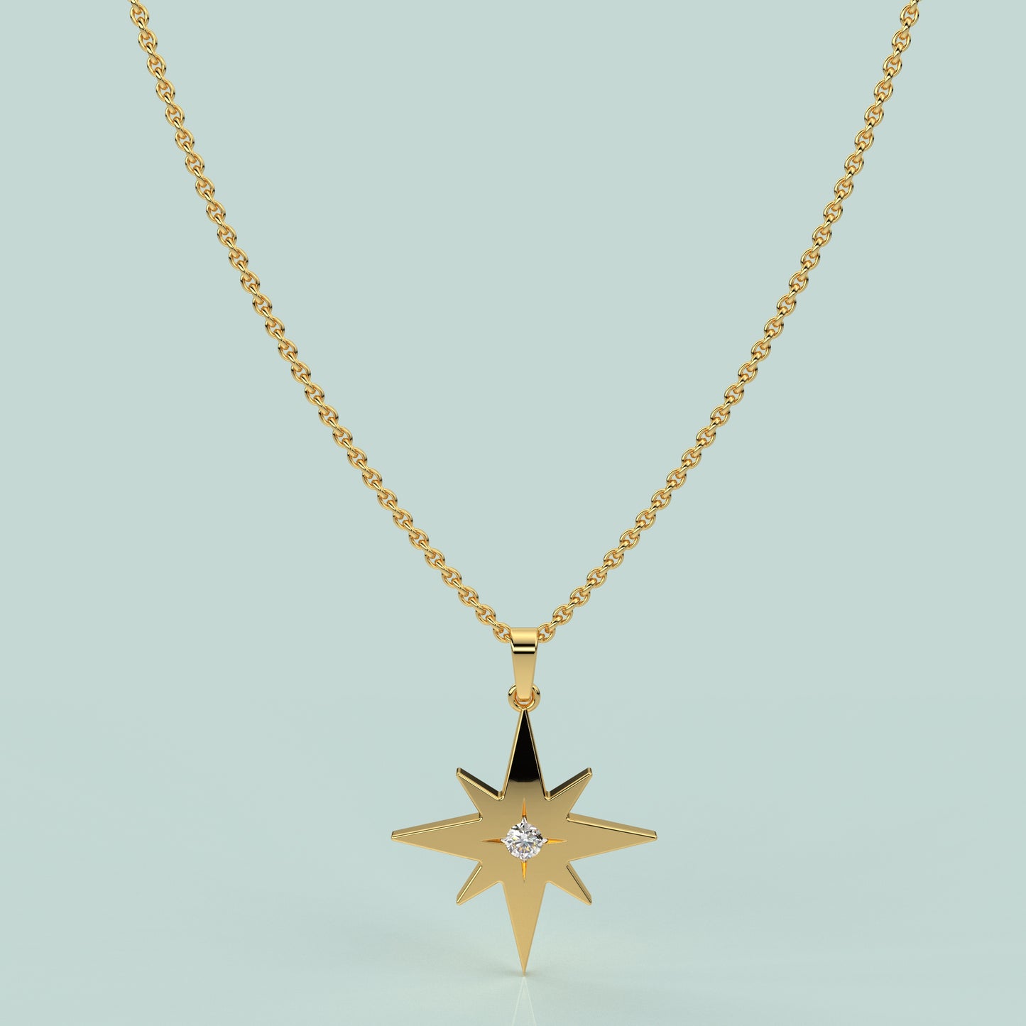 Sunstar Moissanite Diamond 925 Silver Necklace