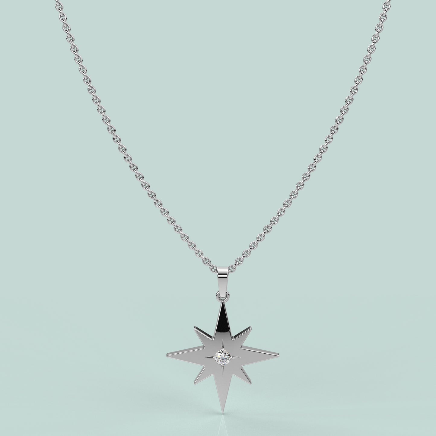 Sunstar Moissanite Diamond 925 Silver Necklace