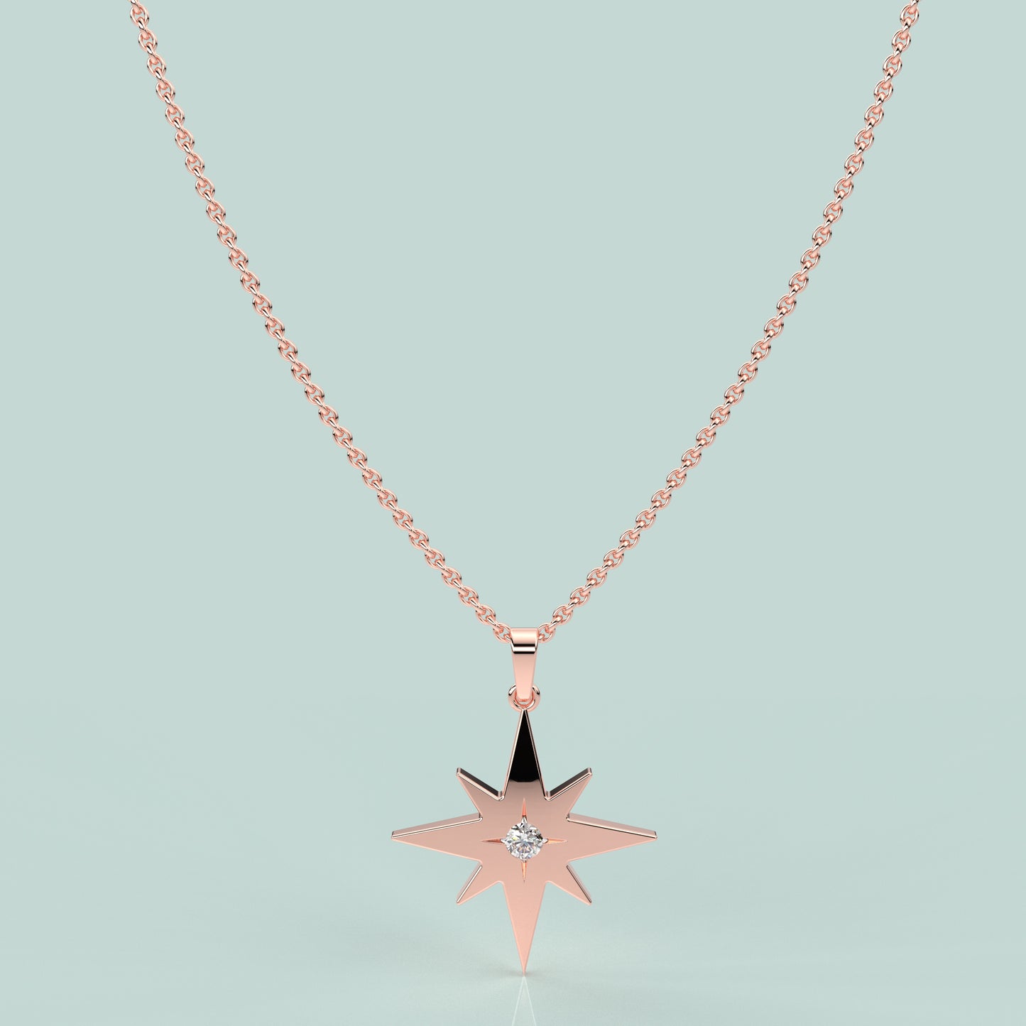 Sunstar Moissanite Diamond 925 Silver Necklace