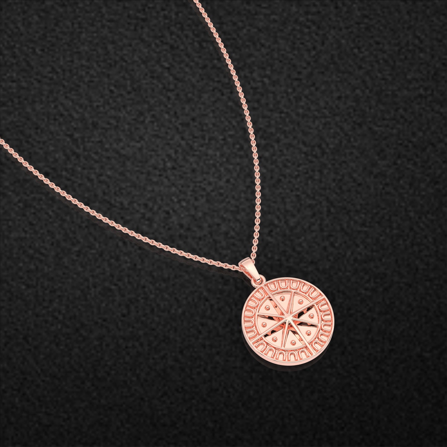 Compass Moissanite Diamond 925 Silver Necklace