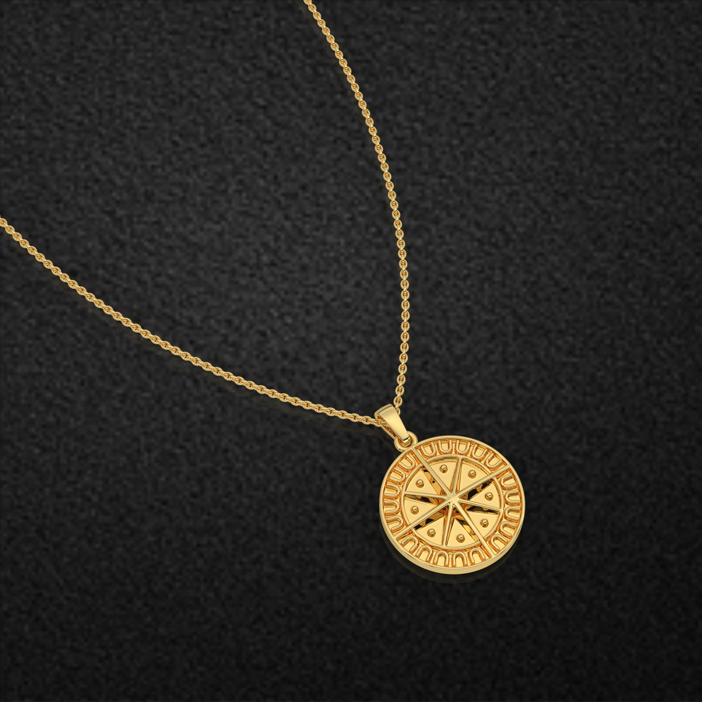 Compass Moissanite Diamond 925 Silver Necklace