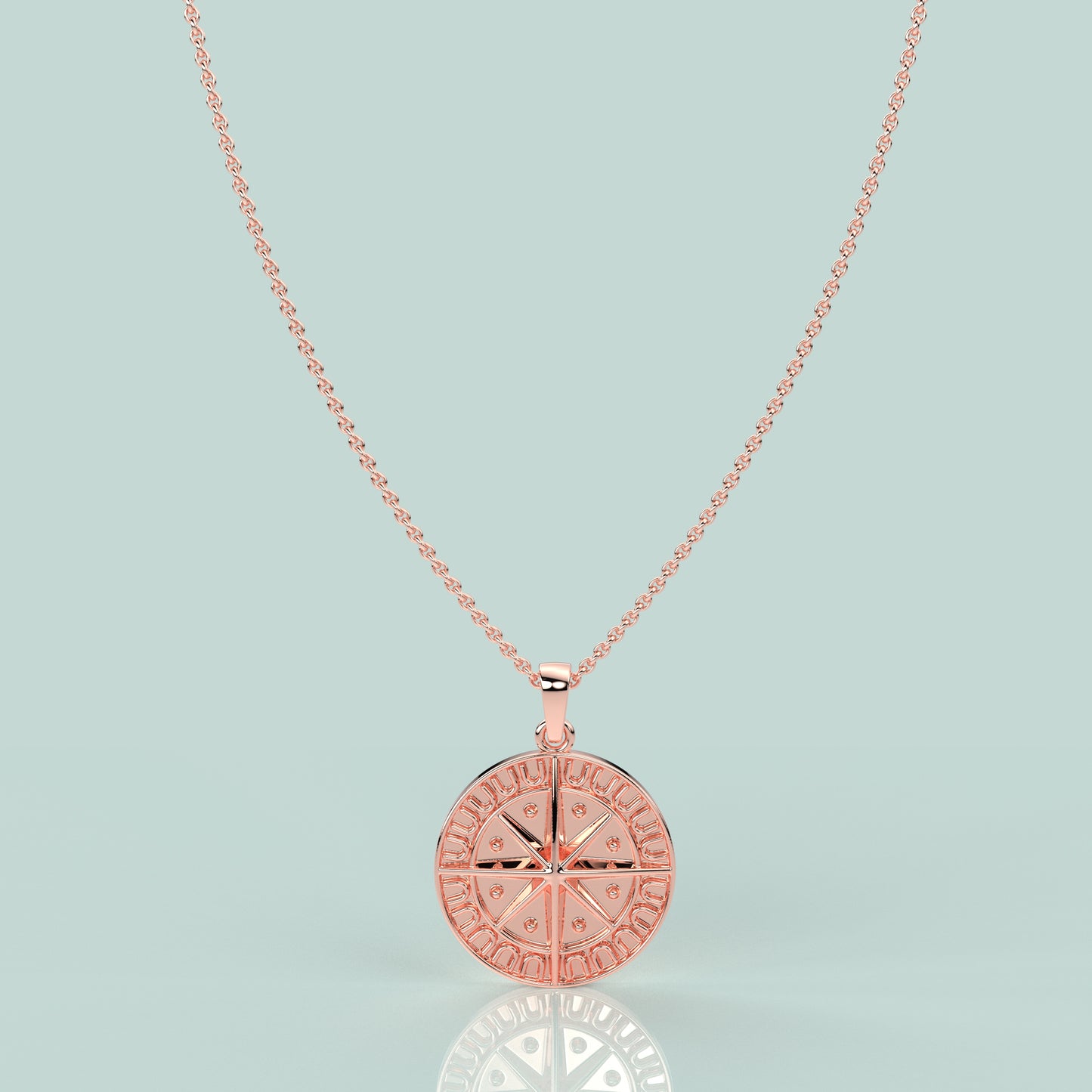 Compass Moissanite Diamond 925 Silver Necklace
