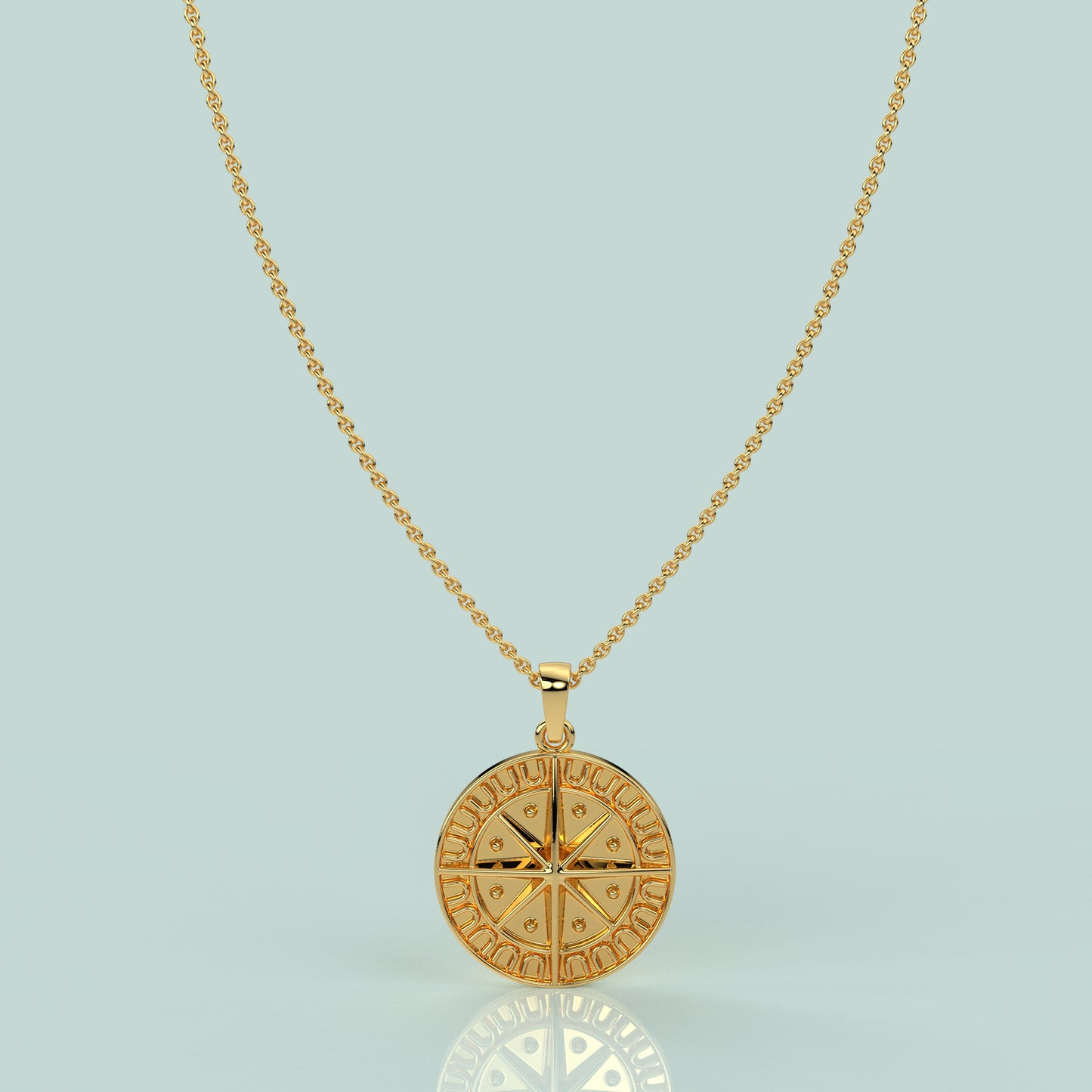 Compass Moissanite Diamond 925 Silver Necklace