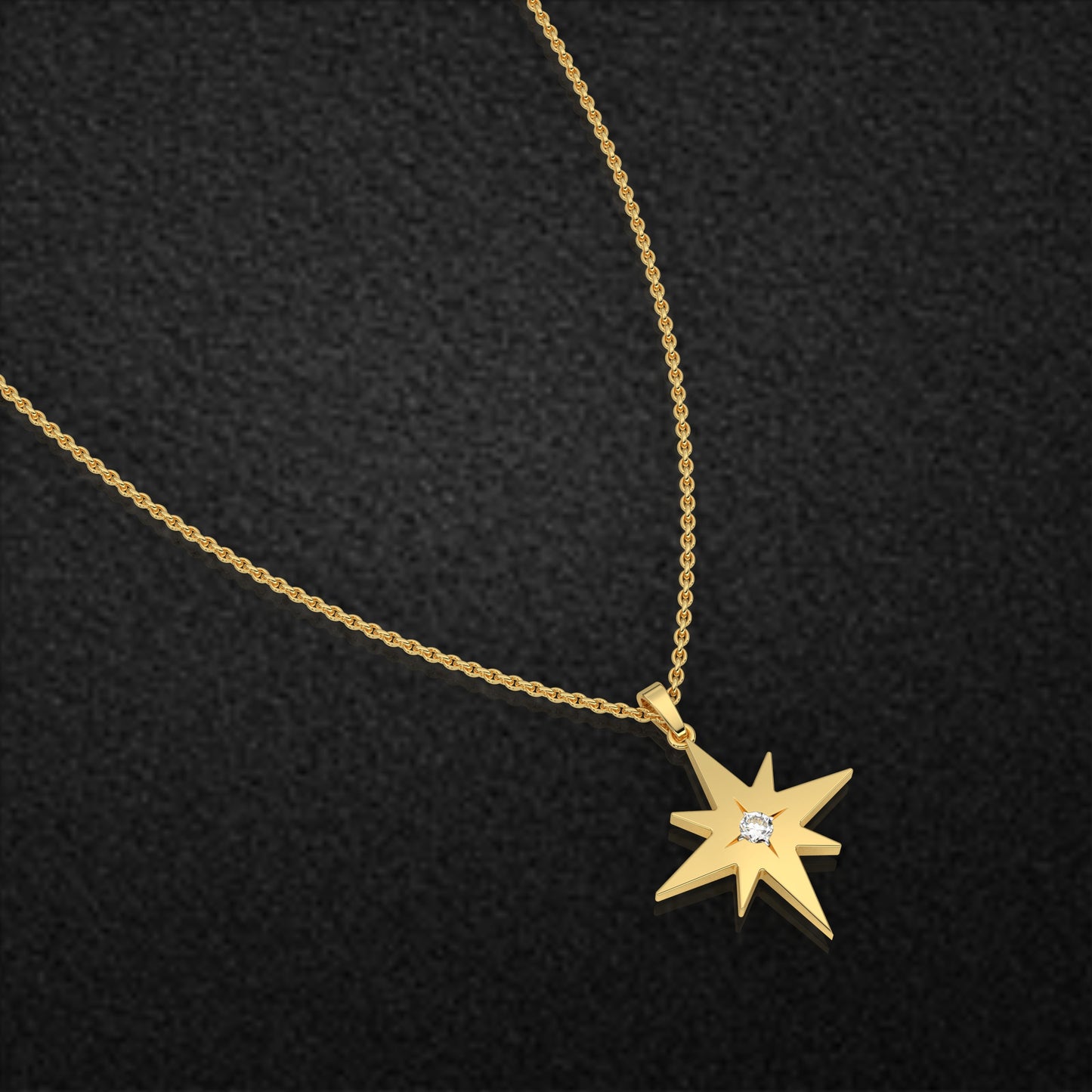 Sunstar Moissanite Diamond 925 Silver Necklace