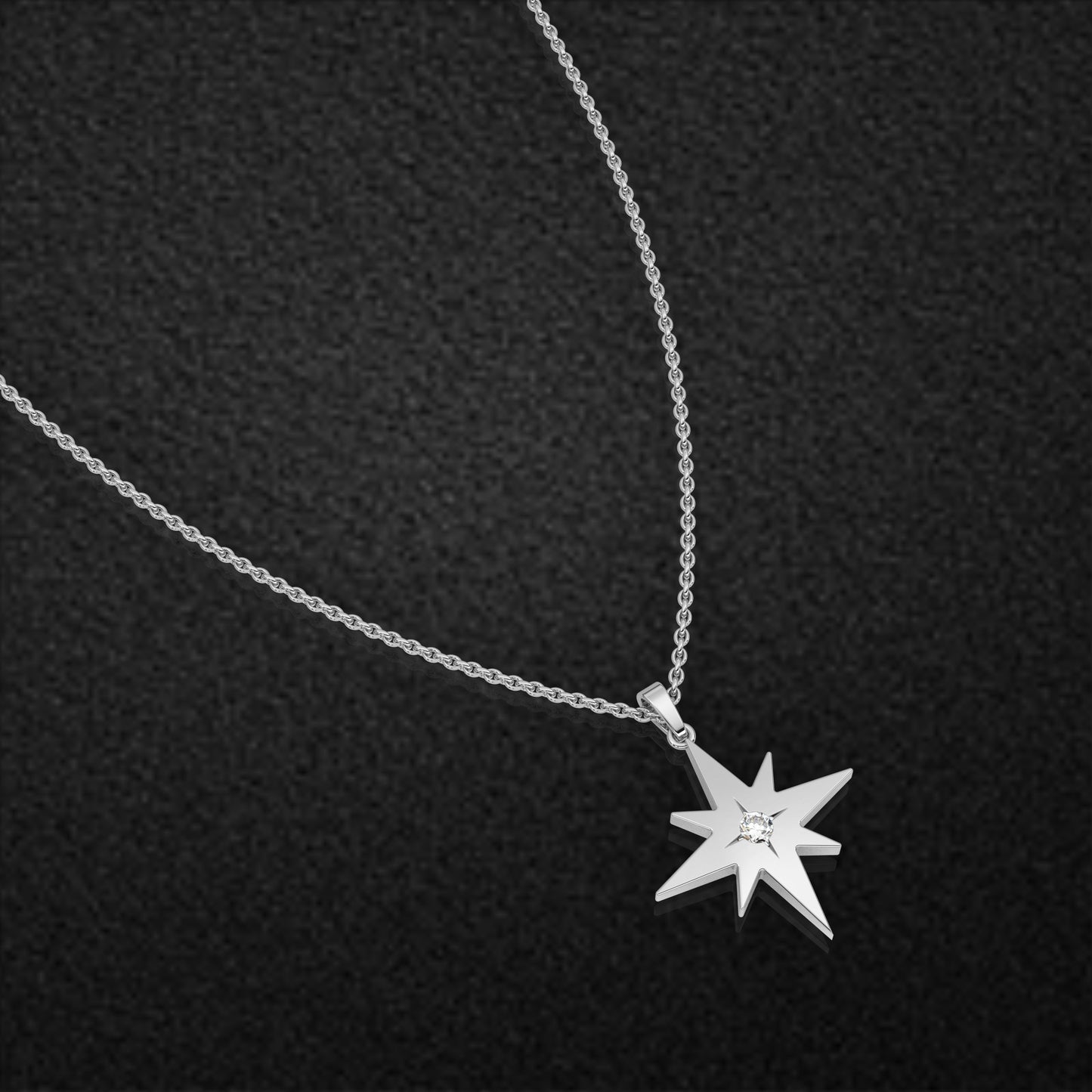 Sunstar Moissanite Diamond 925 Silver Necklace