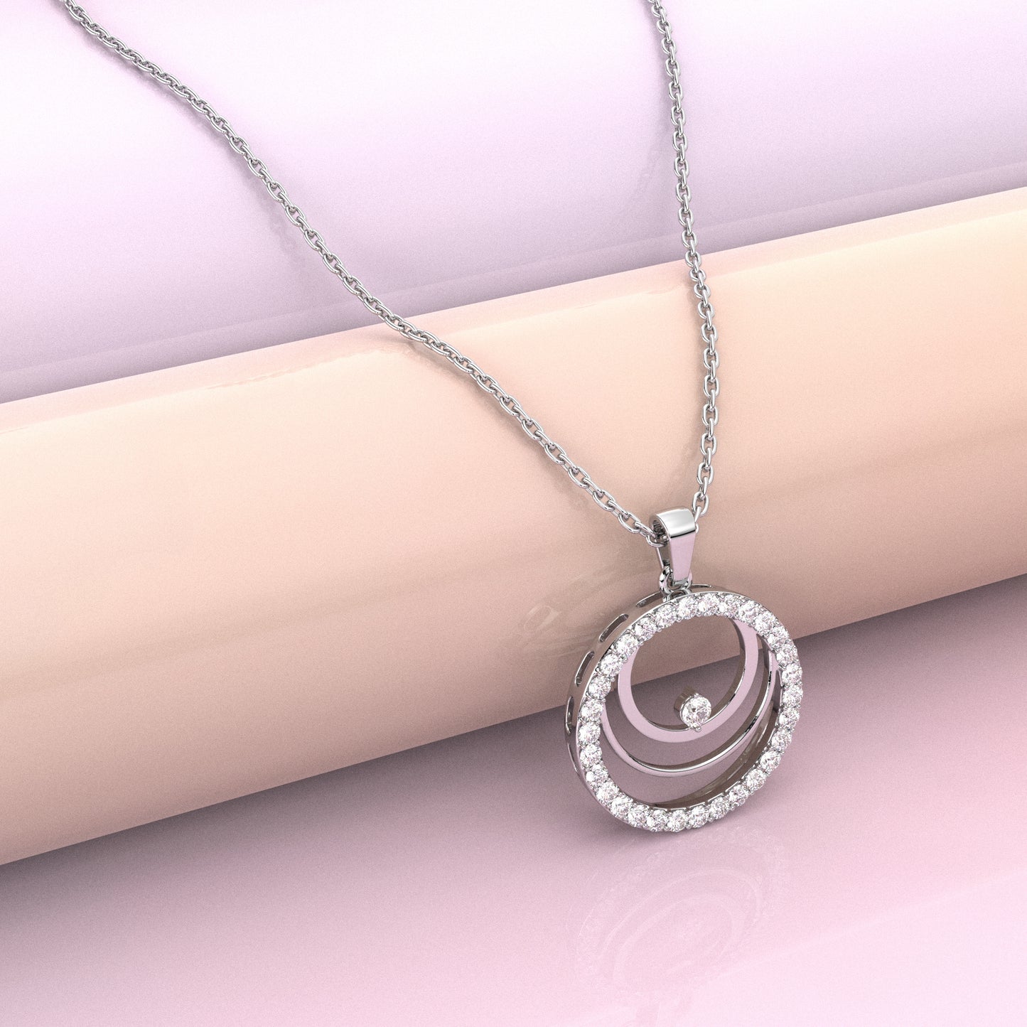 Circlet Moissanite Diamond 925 Silver Necklace