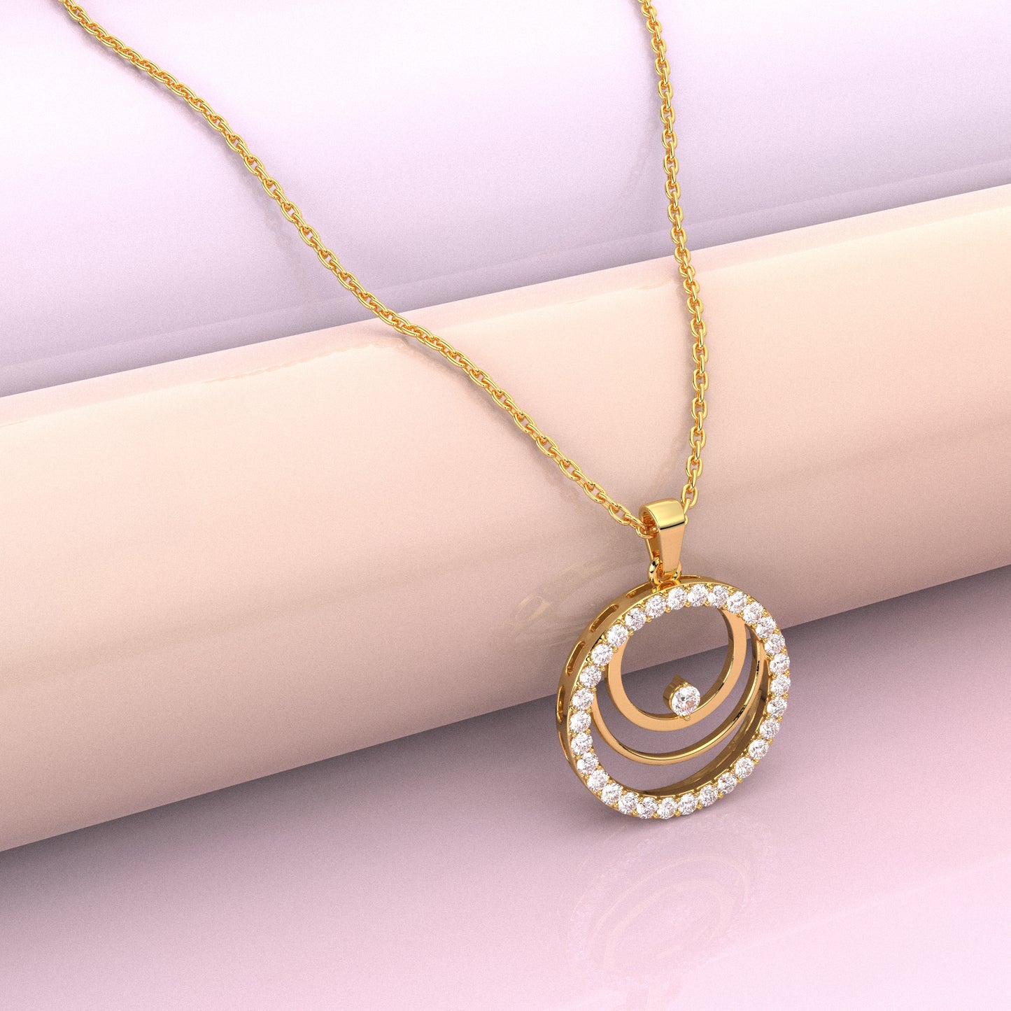 Circlet Moissanite Diamond 925 Silver Necklace