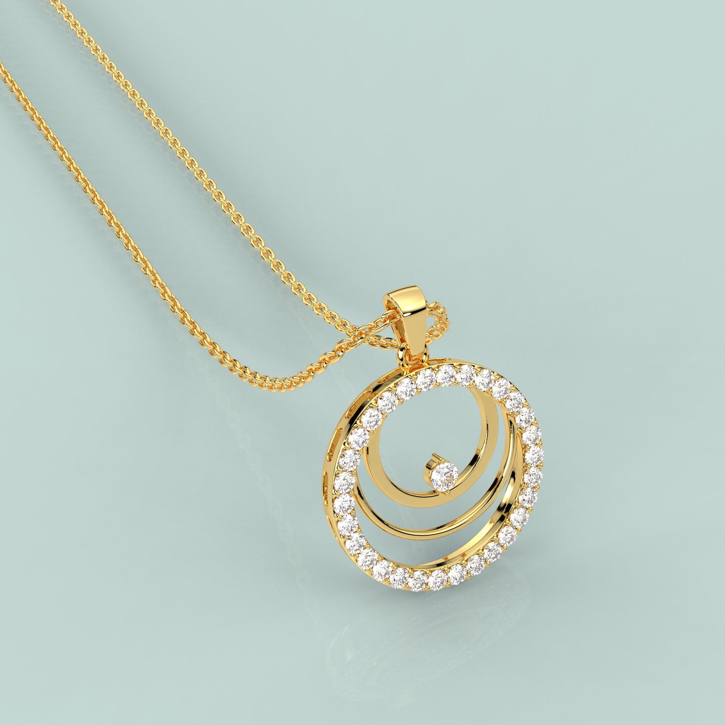 Circlet Moissanite Diamond 925 Silver Necklace