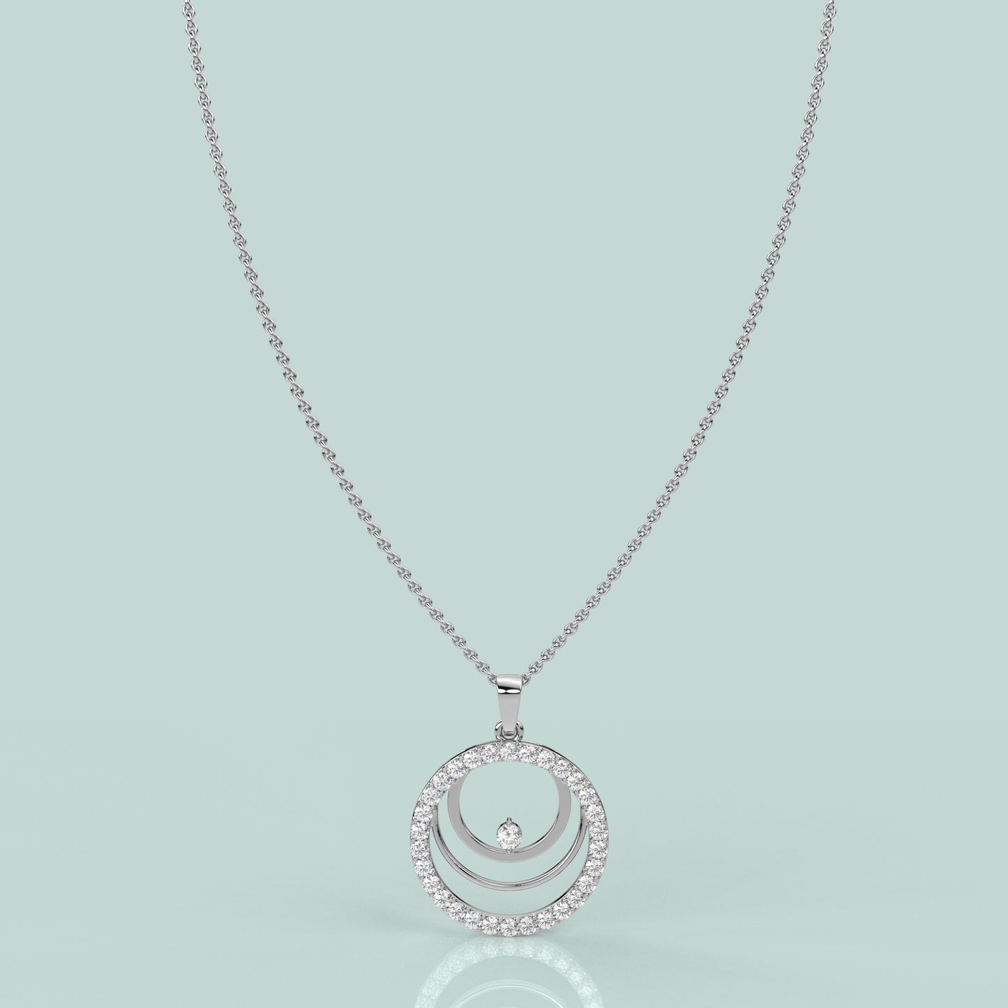 Circlet Moissanite Diamond 925 Silver Necklace