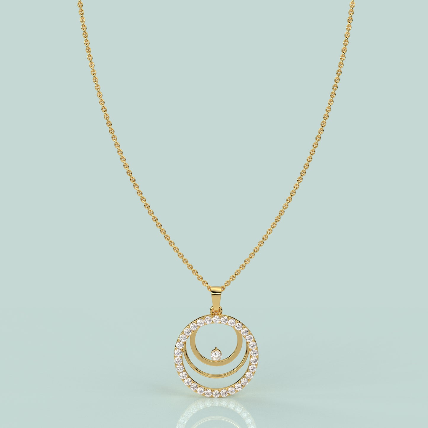 Circlet Moissanite Diamond 925 Silver Necklace