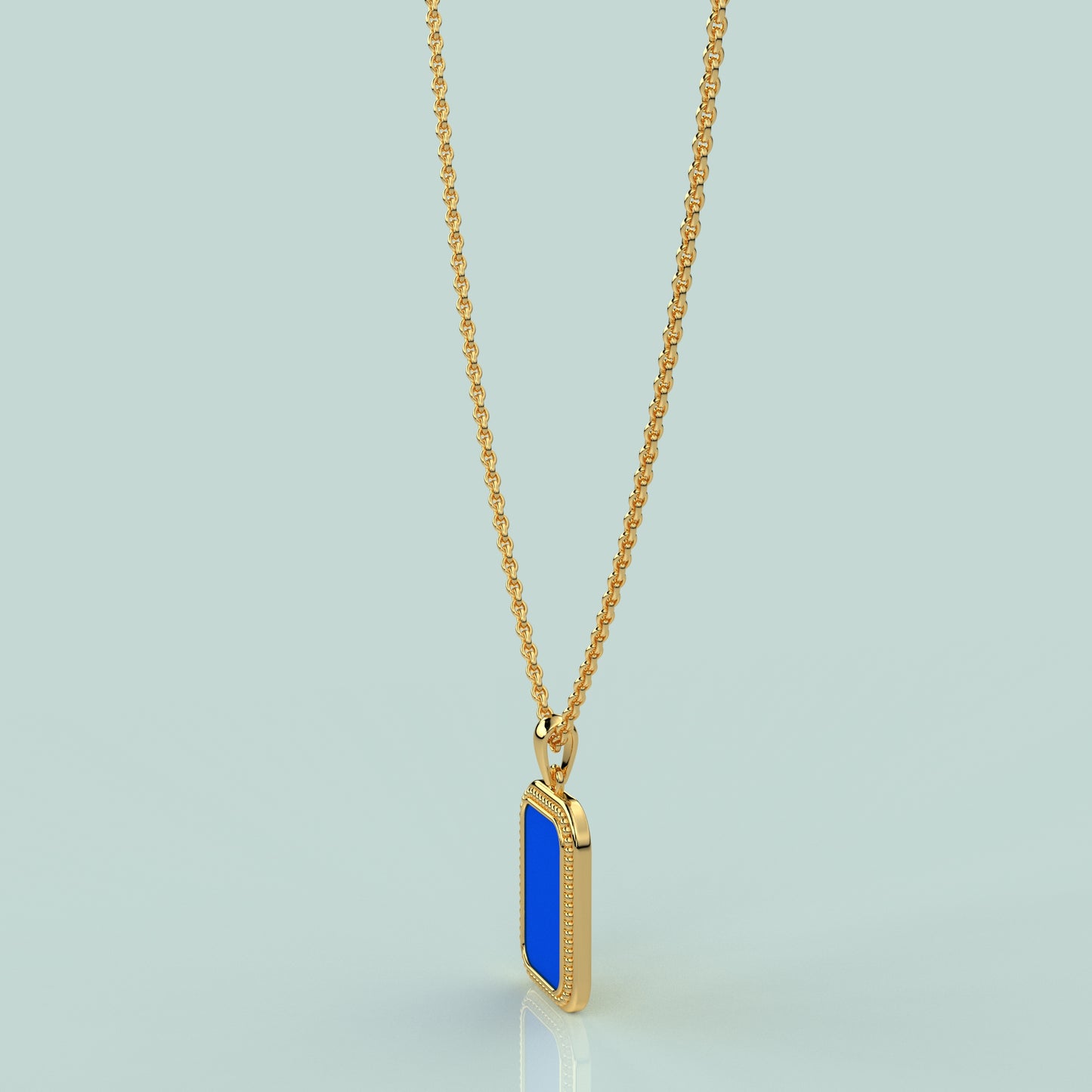 Emerald Shape 925 Silver Necklace