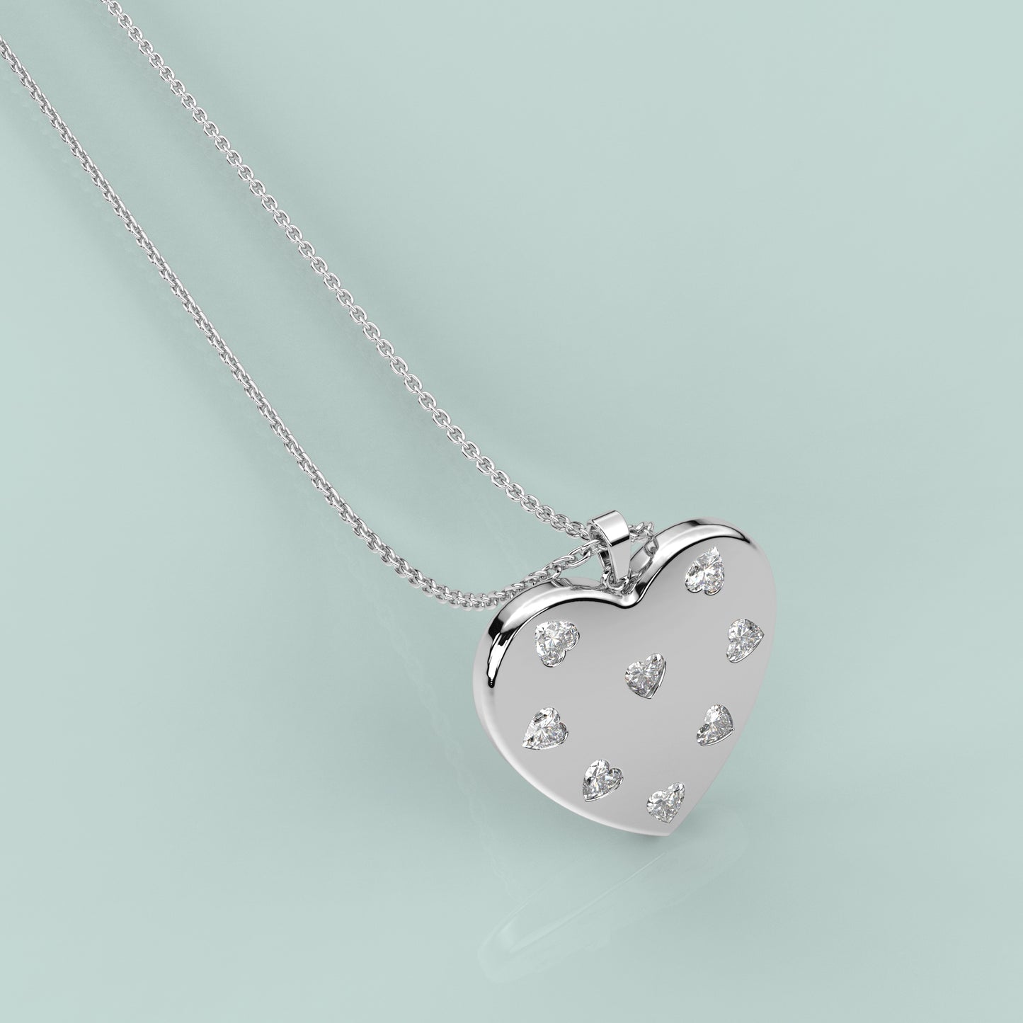 Heart Moissanite Diamond 925 Sterling Silver Pendant