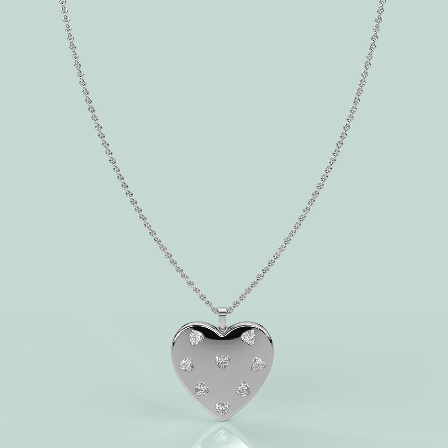 Heart Moissanite Diamond 925 Sterling Silver Pendant