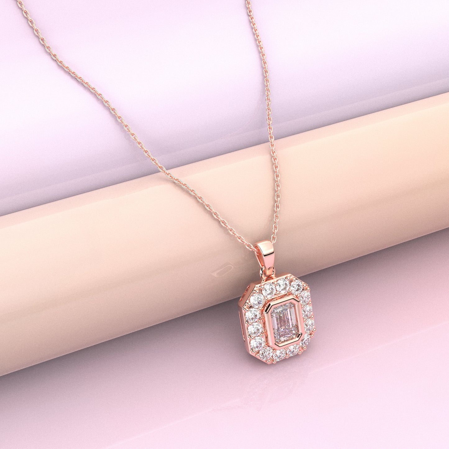 Baguette Moissanite Diamond 925 Sterling Silver Pendant