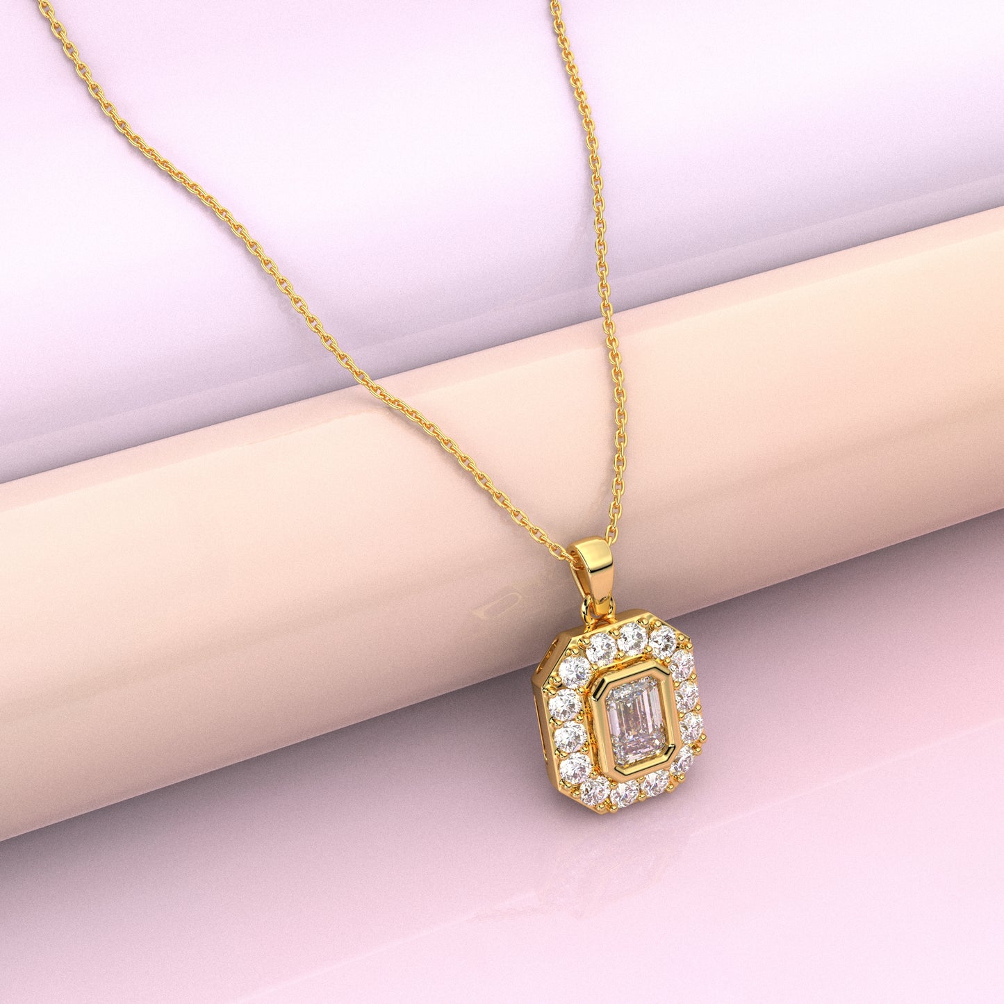 Baguette Moissanite Diamond 925 Sterling Silver Pendant
