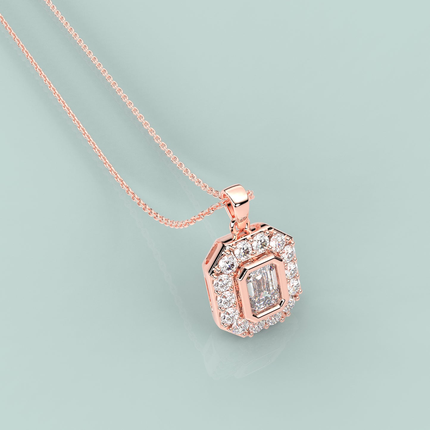 Baguette Moissanite Diamond 925 Sterling Silver Pendant