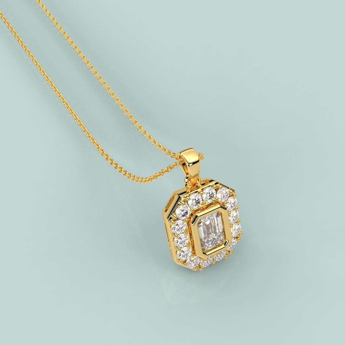 Baguette Moissanite Diamond 925 Sterling Silver Pendant