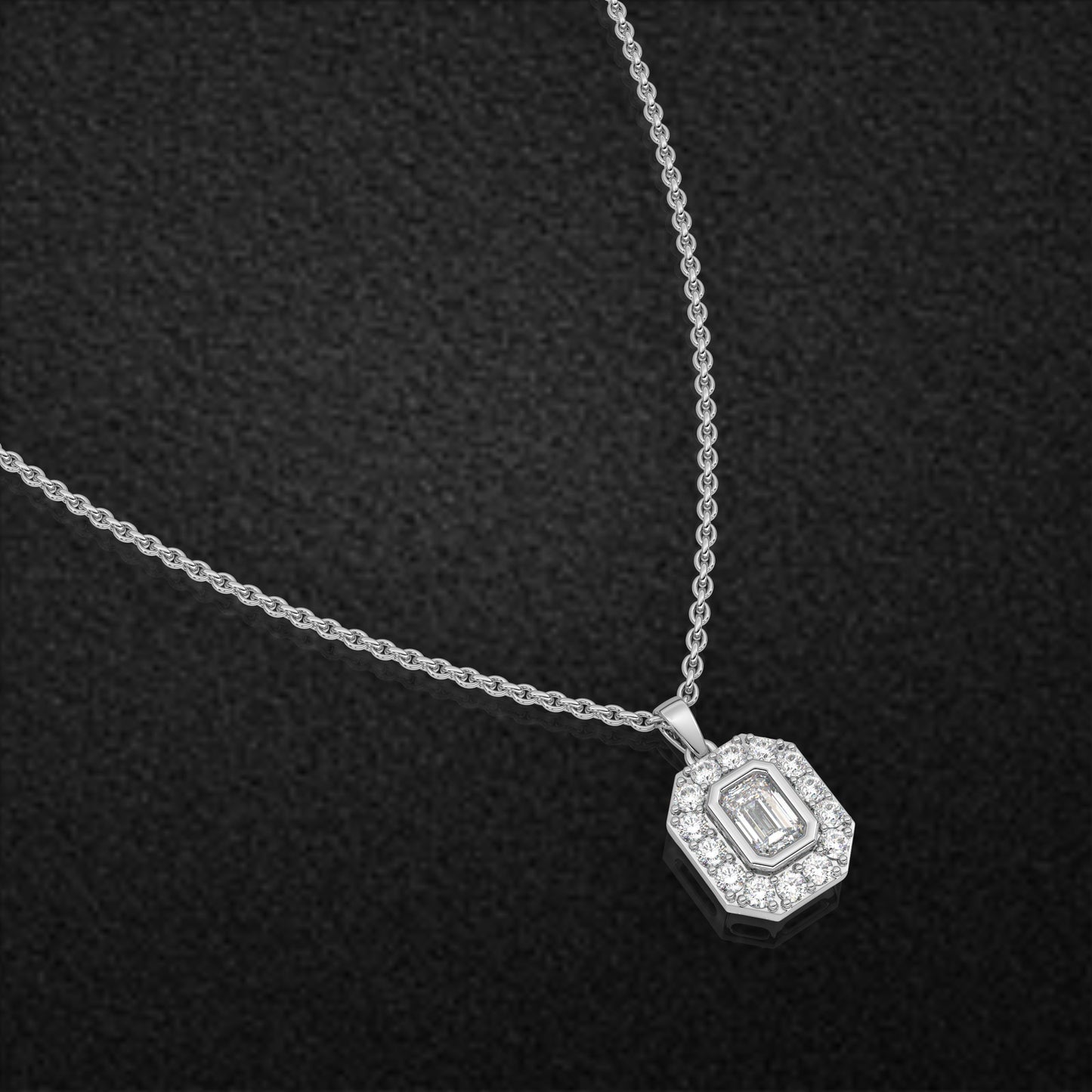 Baguette Moissanite Diamond 925 Sterling Silver Pendant